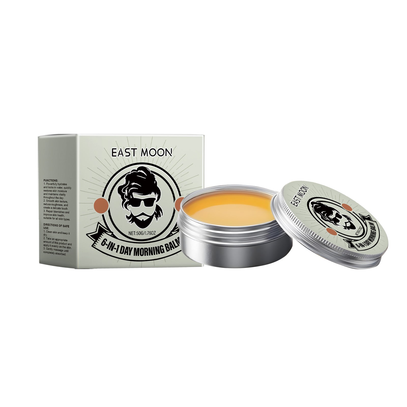 East Moon Men's Moisturizing Balm, Gently Hydrates And Nourishes Refreshing Body And Facial Skin Care Balm