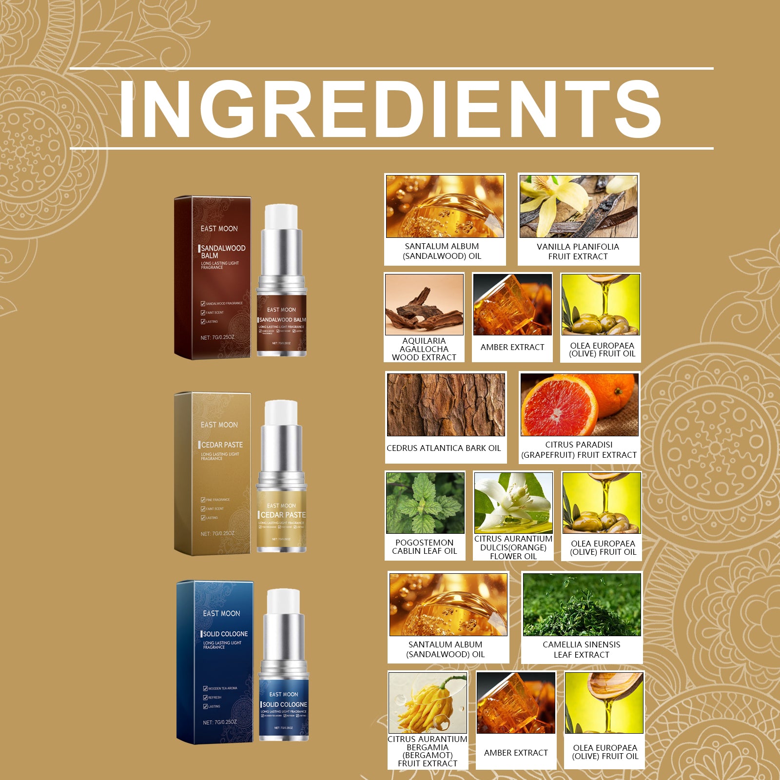 East Moon Men's Ointment Stick (Sandalwood Scent) Is Refreshing, Non-Sticky And Has A Long-Lasting Fragrance. It Is A Charming Ointment Stick For Men