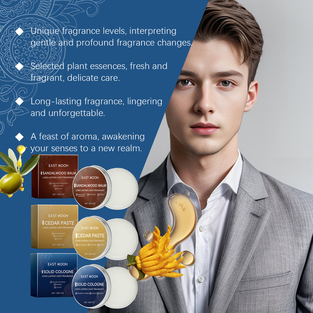 East Moon Solid Incense Cream (Men's Sandalwood Scent) Men's Charm Solid Incense Cream Is Fresh And Natural, Carrying It With You For A Long-Lasting Fragrance