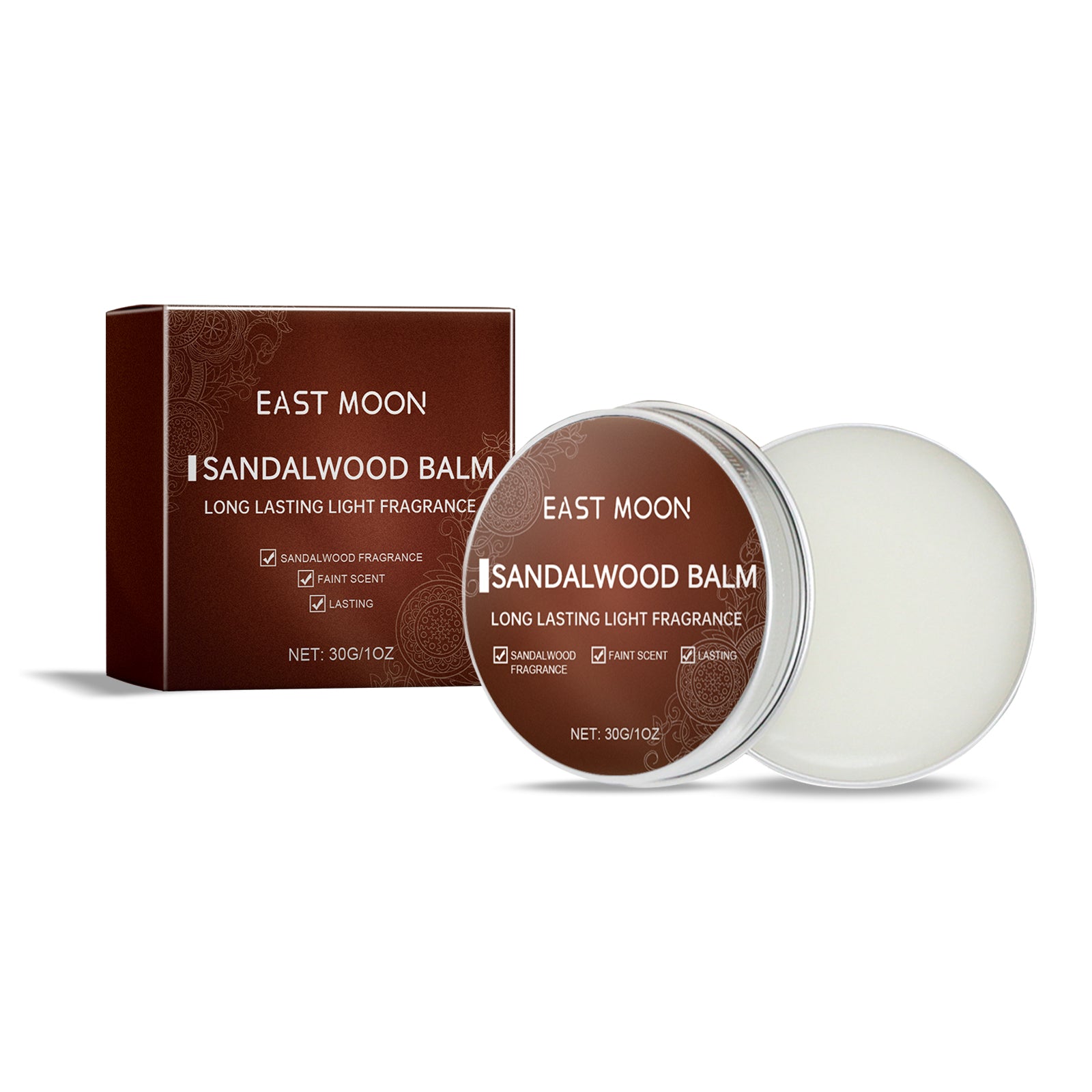 East Moon Solid Incense Cream (Men's Sandalwood Scent) Men's Charm Solid Incense Cream Is Fresh And Natural, Carrying It With You For A Long-Lasting Fragrance