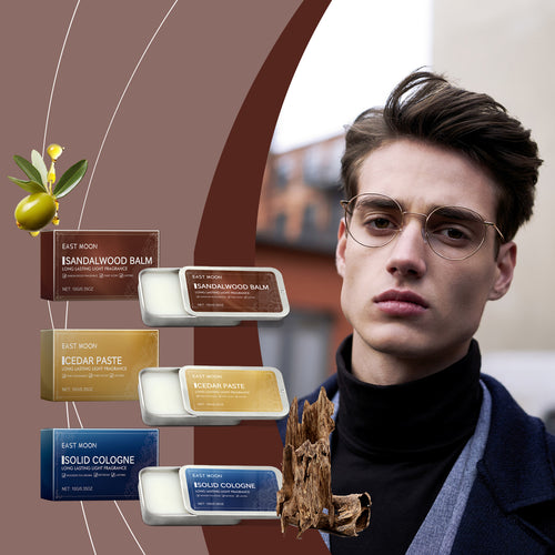 East Moon Men's Solid Balm (Cologne) Portable Solid Balm, Carry It Around For A Long Time, Refreshing And Non-Greasy Scent