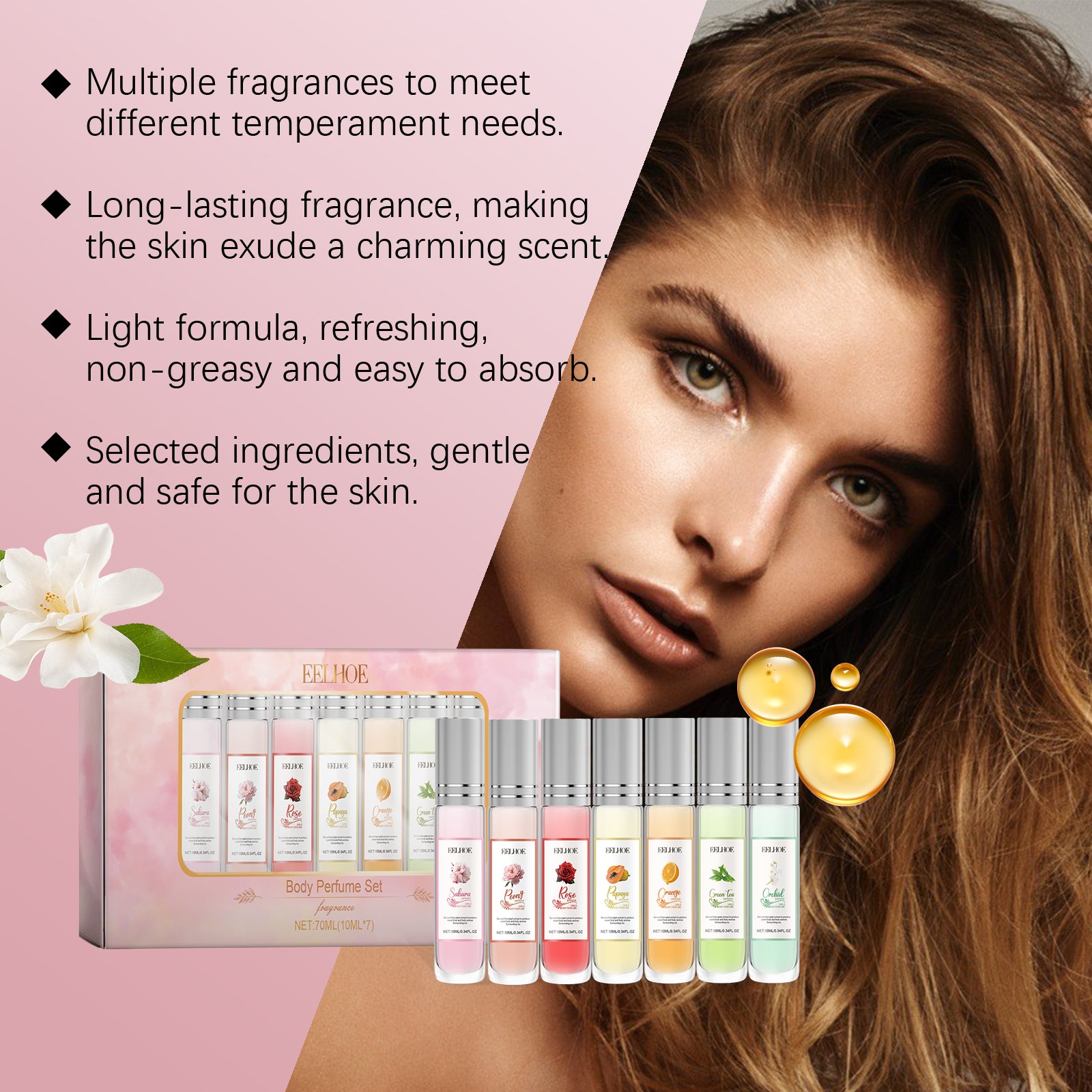 EELHOE Body Perfume Set, Light And Versatile Fragrance All Over Nourishing Charming Fragrance Set