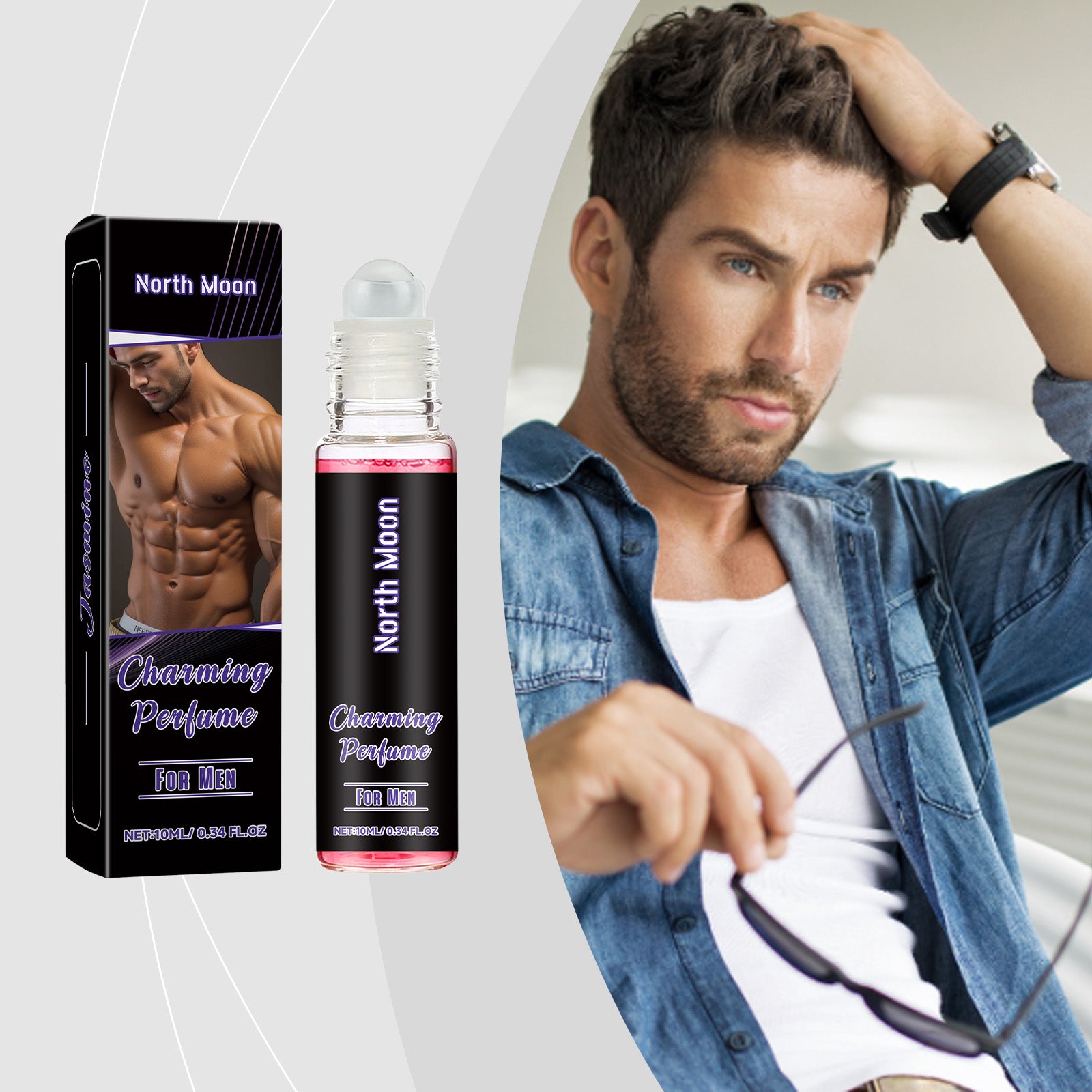 North Moon Pheromone Ball Perfume, Portable Fragrance For Men Fresh Charm Minority Jasmine Perfume