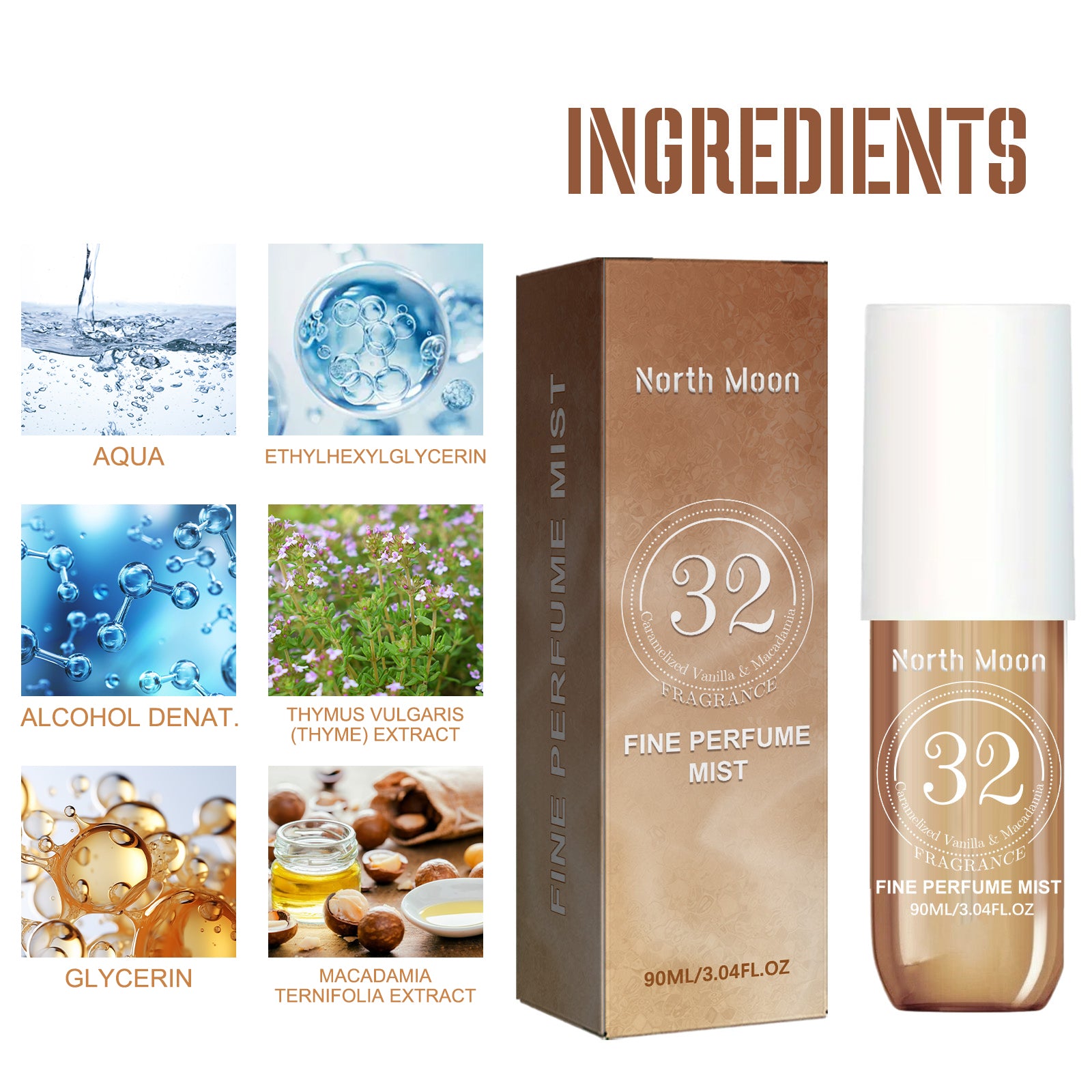 North Moon Perfume Spray Fresh Lasting Fragrance Non-Pungent Women's Date Perfume Spray