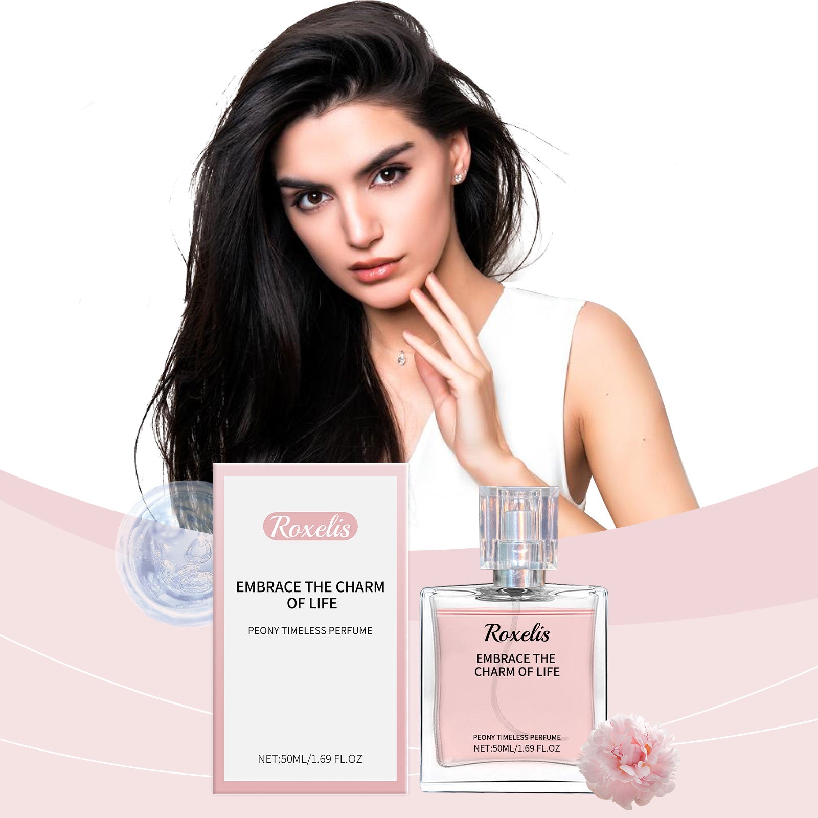Roxelis Peony Fragrance Eternal Perfume Natural Fragrance Release Charm Lasting Fragrance Light Elegant Charm Dating Atmosphere Perfume