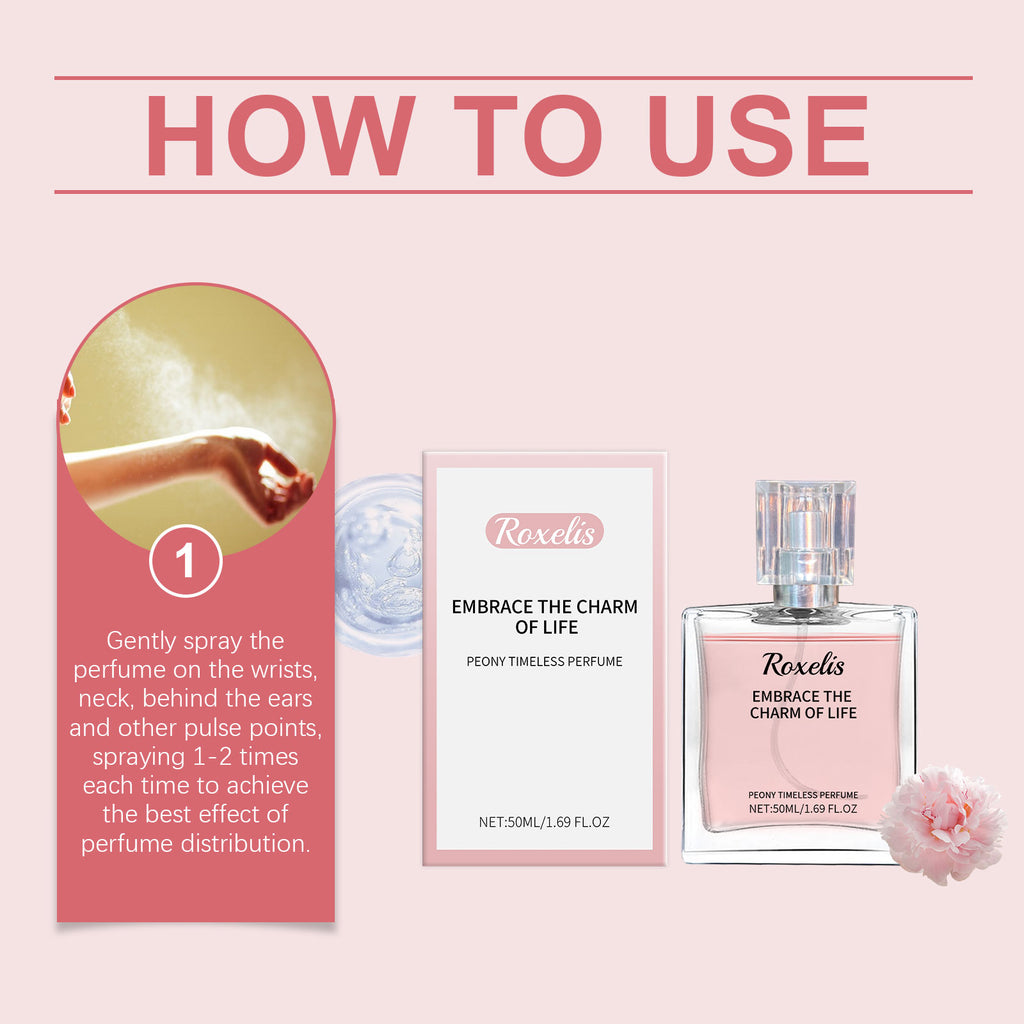 Roxelis Peony Fragrance Eternal Perfume Natural Fragrance Release Charm Lasting Fragrance Light Elegant Charm Dating Atmosphere Perfume