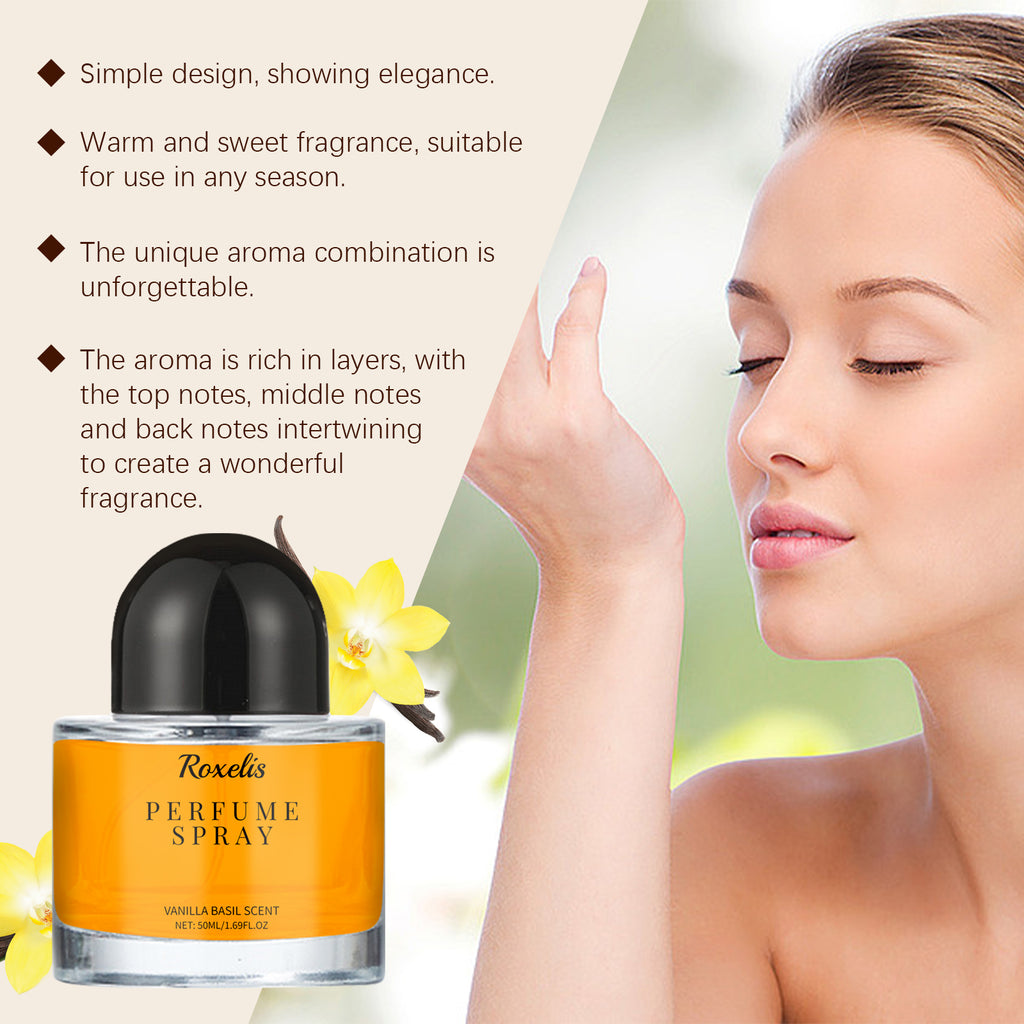 Roxelis Vanilla Basil Perfume Mild Niche Vanilla Light Fragrance Stay Fragrance Lasting Dating Charm Natural Light Elegant Perfume