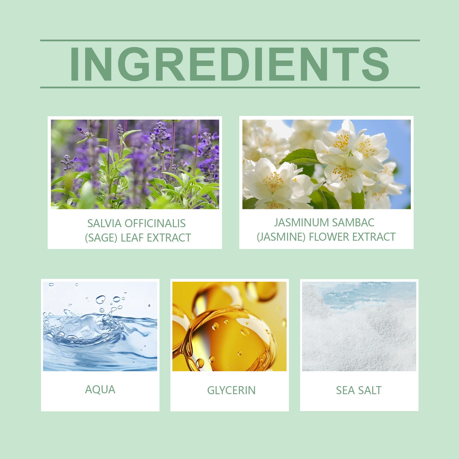 Roxelis Sage Sea Salt Eau De Parfum Spray Mild Lasting Charm Fresh Non-Sticky Light Fragrance