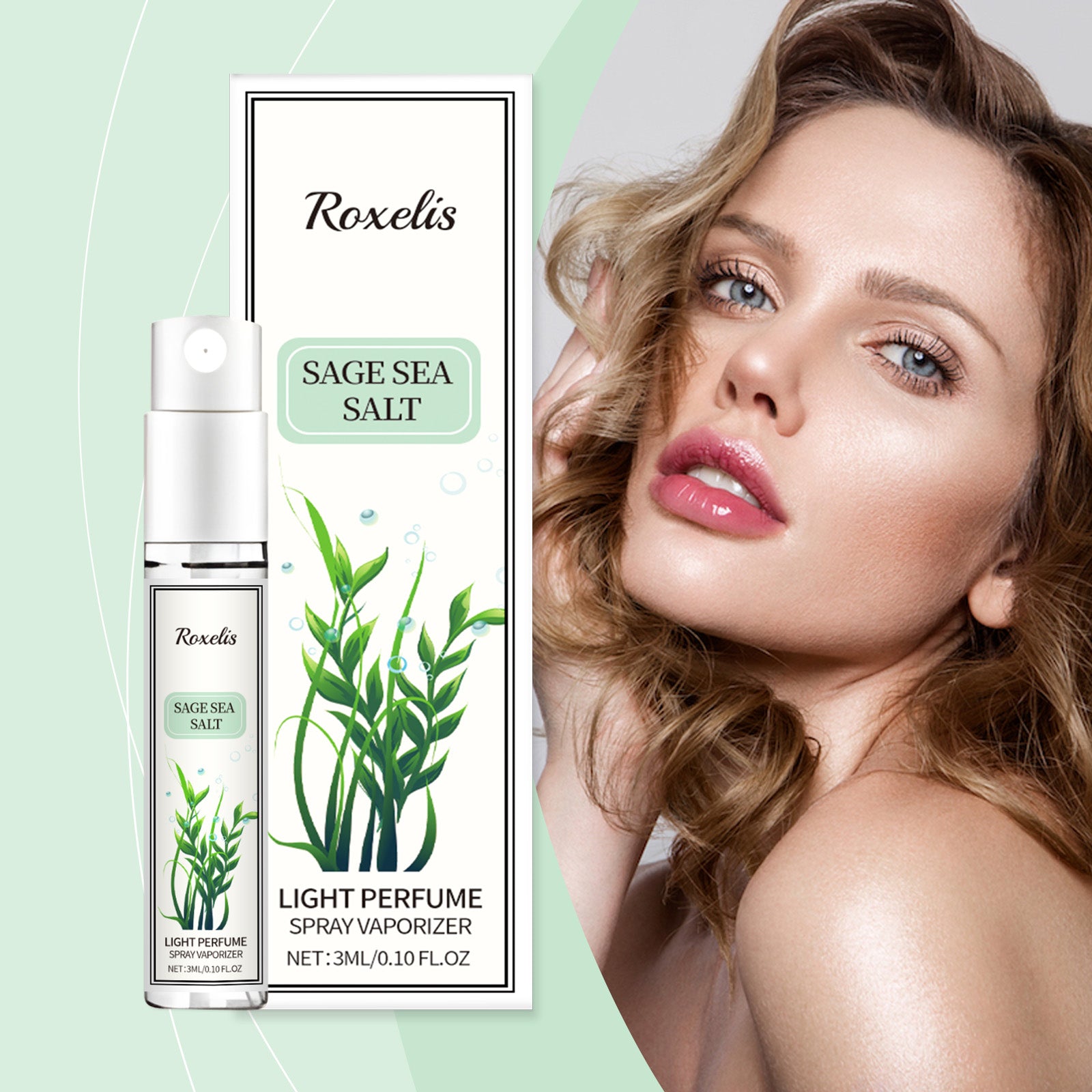 Roxelis Sage Sea Salt Eau De Parfum Spray Mild Lasting Charm Fresh Non-Sticky Light Fragrance