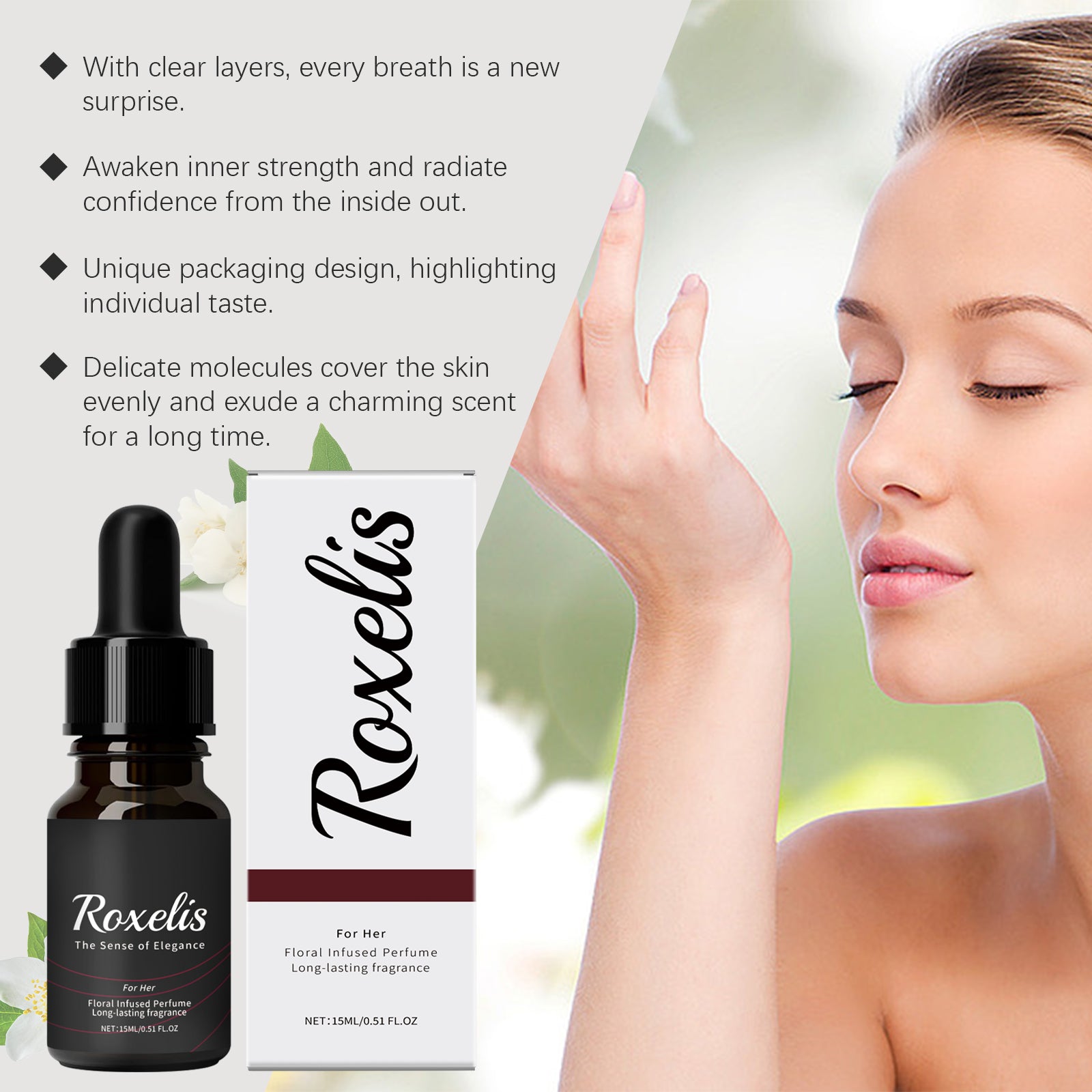 Roxelis Charm Floral Drops With A Natural, Fresh, Elegant And Long-Lasting Fragrance That Exudes Personality And Charm