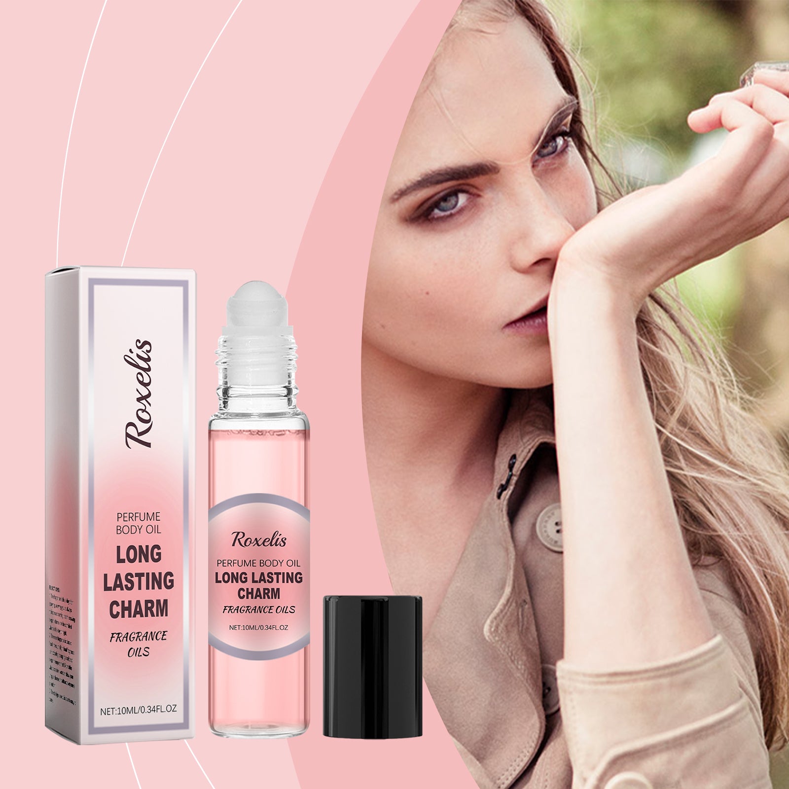 Roxelis Women's Roller Perfume Lasting Fragrance Portable Rose Light Everyday Fresh Exudes A Niche Appeal Perfume