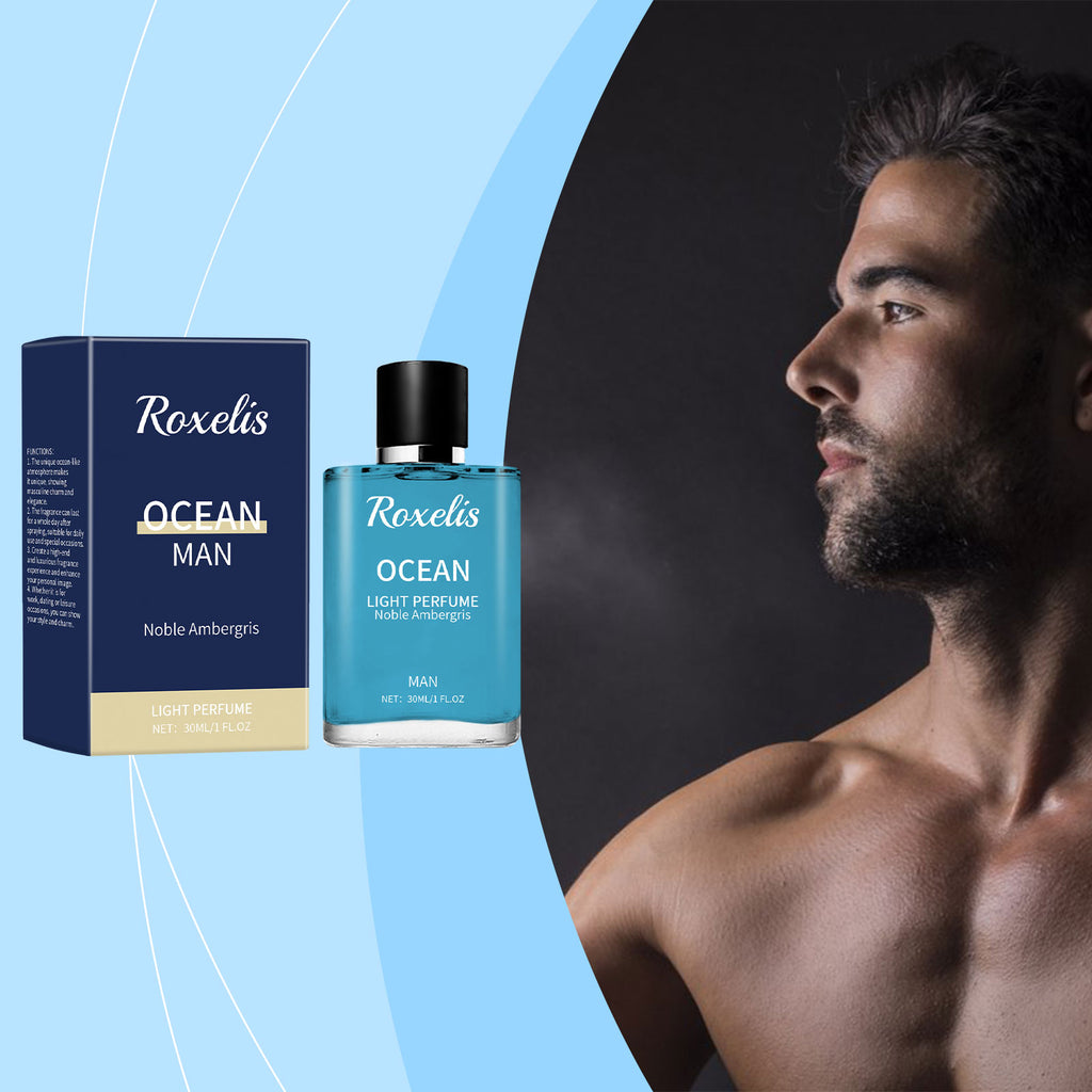 Roxelis Ambergris Blue Ocean Perfume Men's Charm Atmosphere Permanent Light Fragrance Ocean Blue Notes