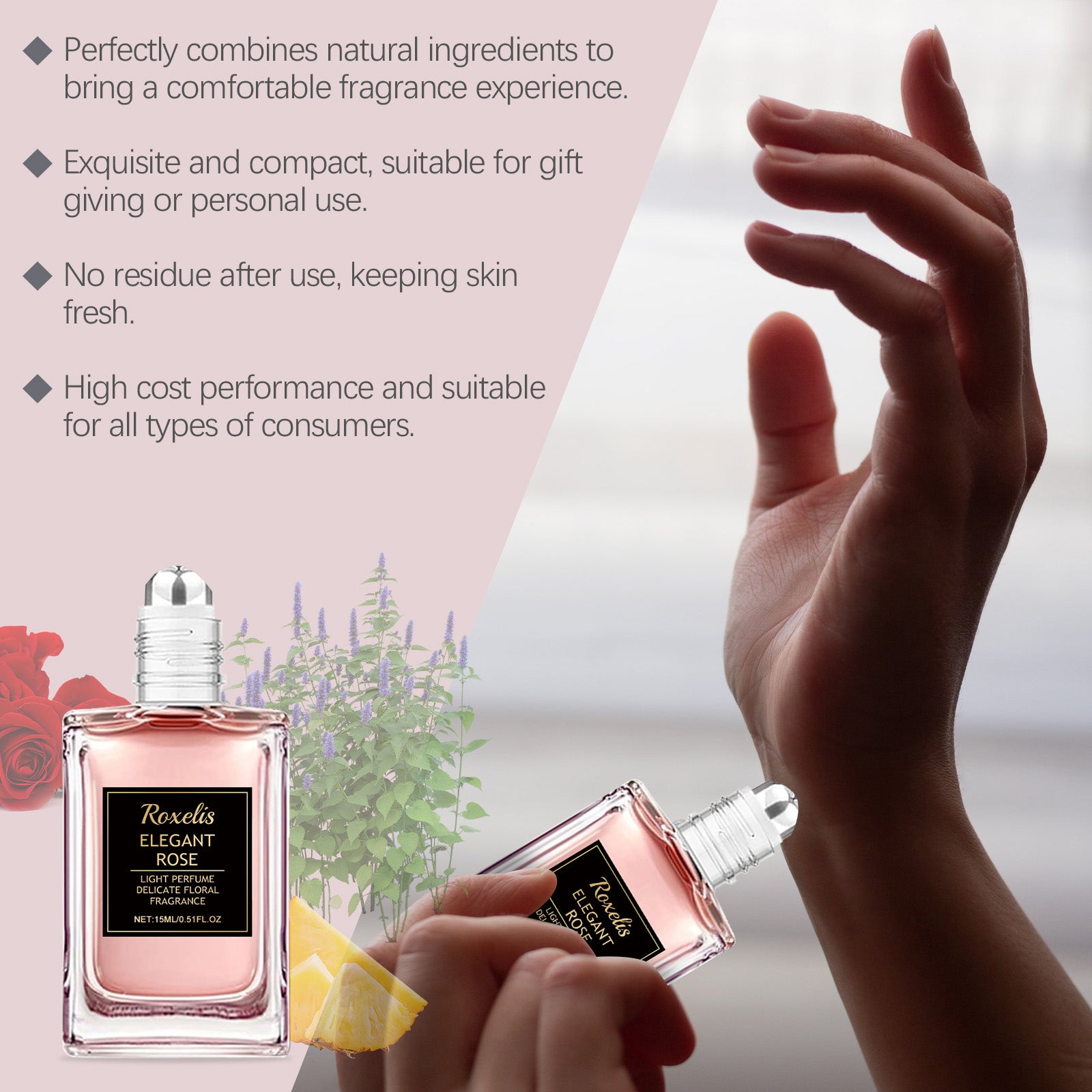 Roxelis Rose Essential Oil Fragrance Water Pheromone Dating Partner Fragrance Lasting Lasting Couple Atmosphere Charm Perfume