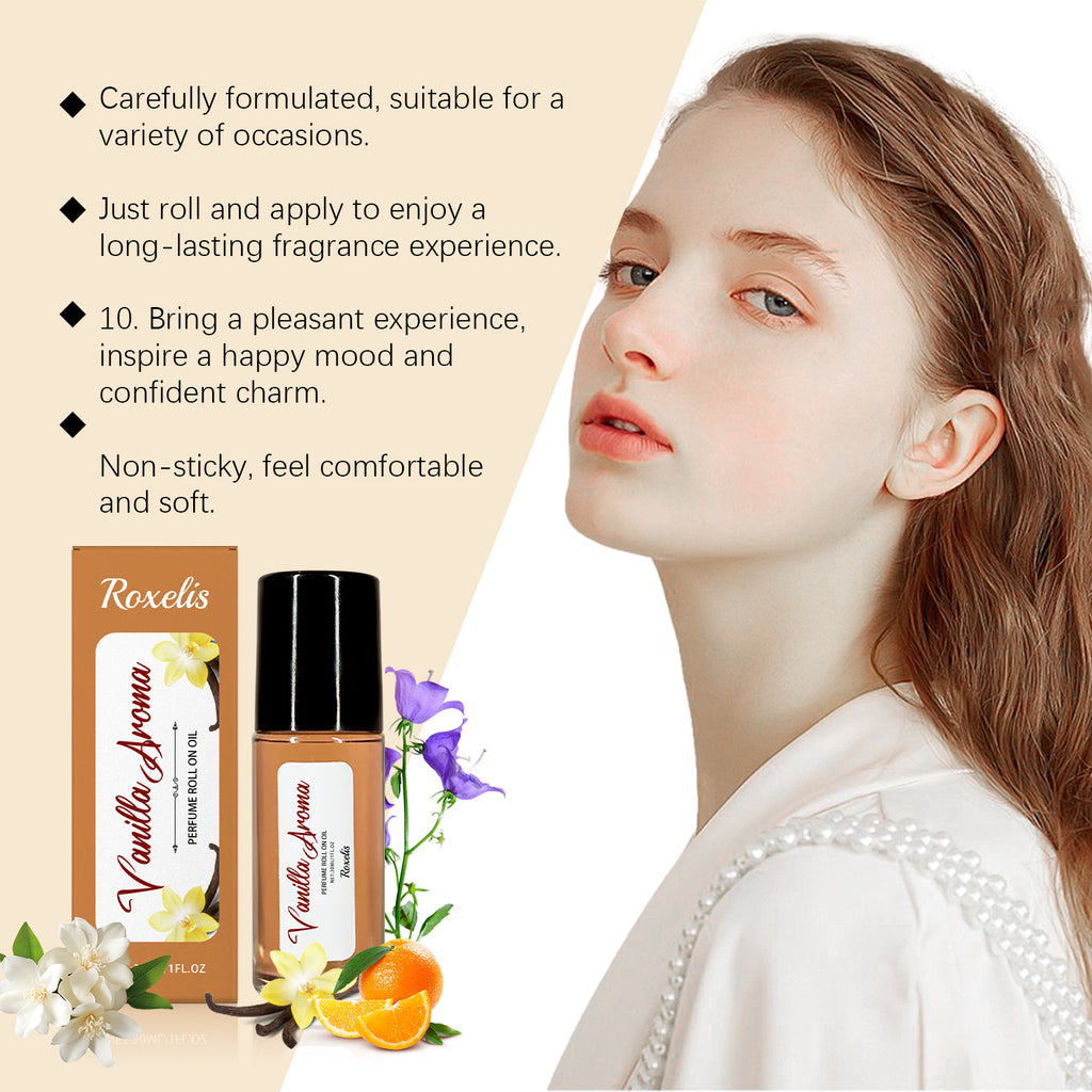 Roxelis Vanilla Orange Ball Perfume, Long Lasting Fragrance Light And Elegant Aromas Dating Charm Elegant Temperament Portable Perfume