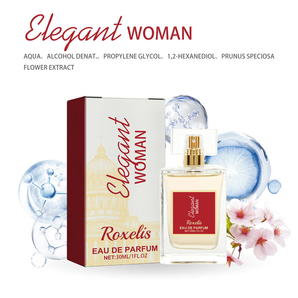 Roxelis Elegant Woman Eau De Parfum, Natural Fresh Niche Light Elegant Flower Fruit Fragrance Wrist Behind Ear Lasting Fragrance Dating Atmosphere Perfume