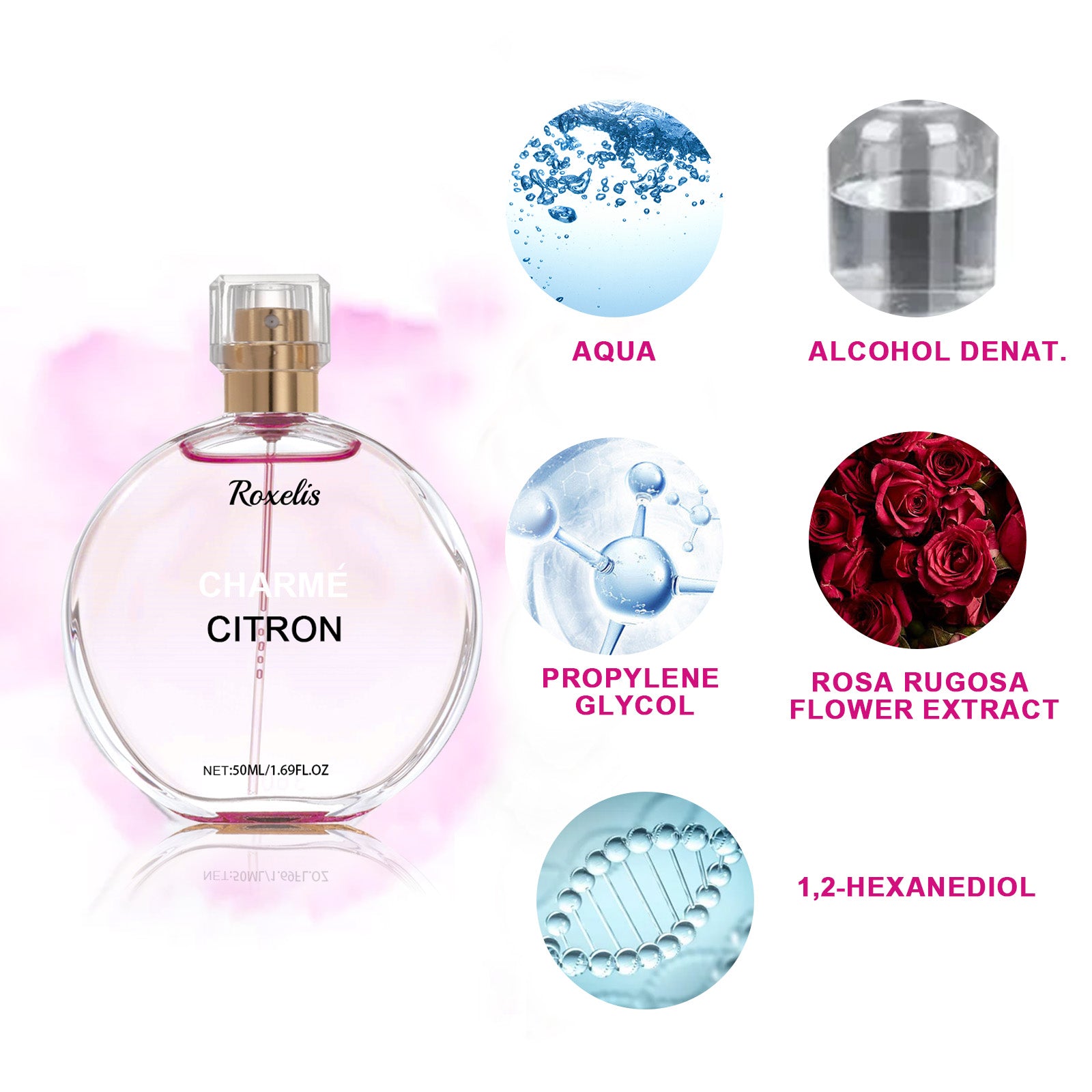 Roxelis Prolactin Perfume, Fresh Light Fragrance Lasting Fragrance Mild Not Pungent Elegant Ladies Dating Niche Perfume