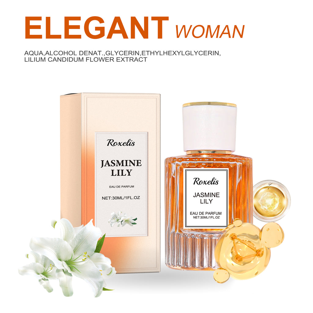 Roxelis Lily Women Pheromone Perfume, Wrist Behind Ear Neck Natural Long-Lasting Light Fragrance Delicate Elegance Exudes Feminine Charm