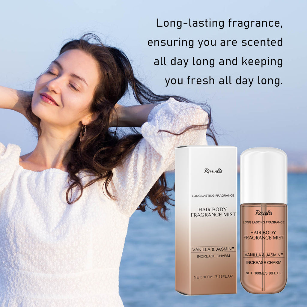 Roxelis Vanilla Jasmine Fragrance Spray, Behind The Ears Neck Wrist Natural Fresh Fragrance Long-Lasting Fragrance