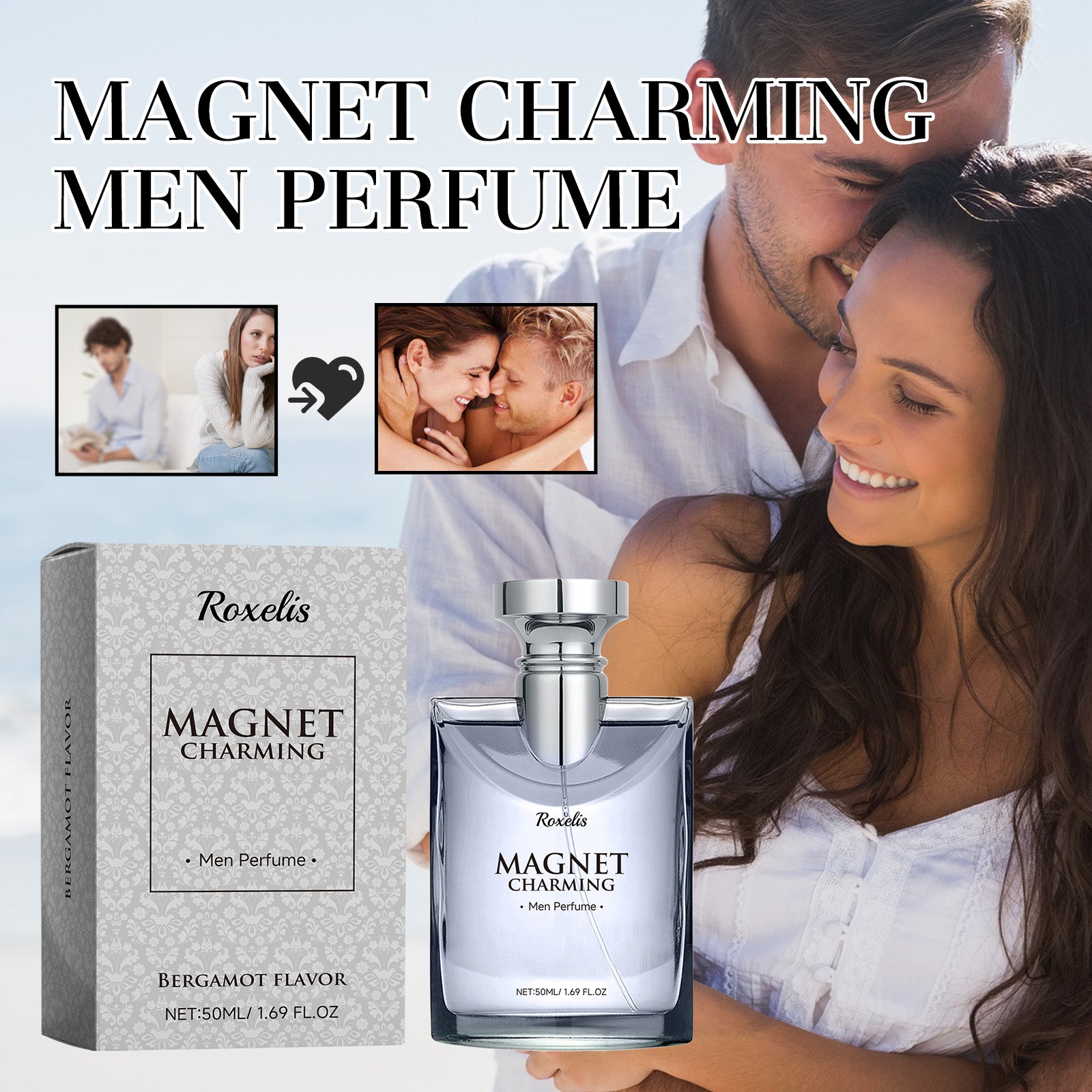 Roxelis Men's Perfume Bergamot Natural Light Fragrance Fresh Charm Refreshing Atmosphere Carry Men's Dating Perfume
