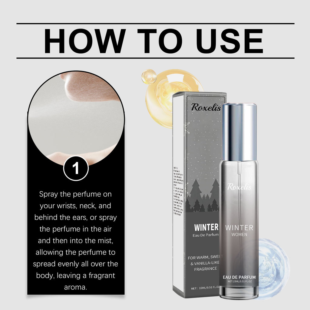 Roxelis Winter Perfume Warm Vanilla Natural Fresh Light Fragrance Portable Lasting Fragrance Exudes Charm Perfume