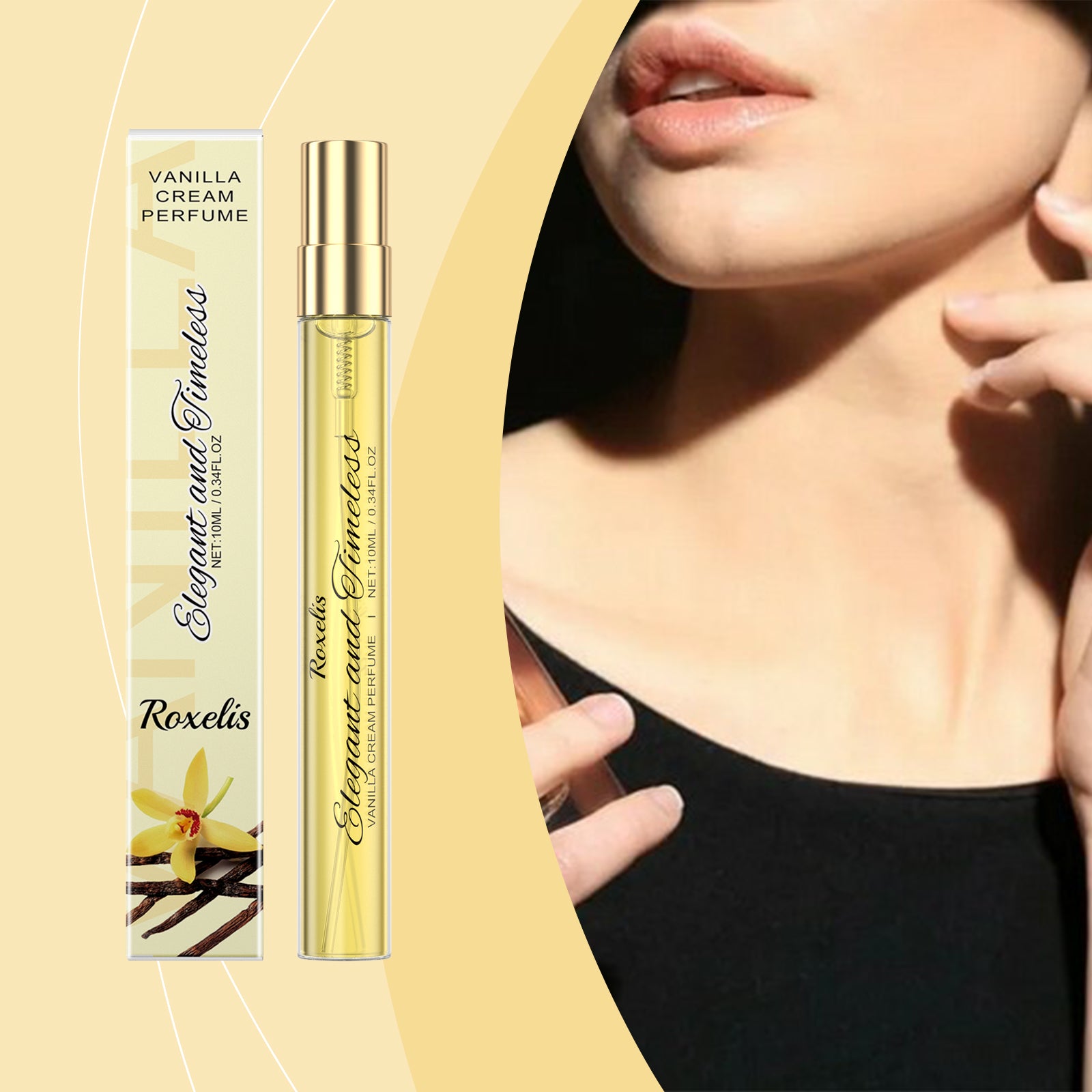 Roxelis Vanilla Cream Eau De Toilette, Fresh And Light To Wear Everyday Portable Vanilla Fragrance Charm Eau De Toilette