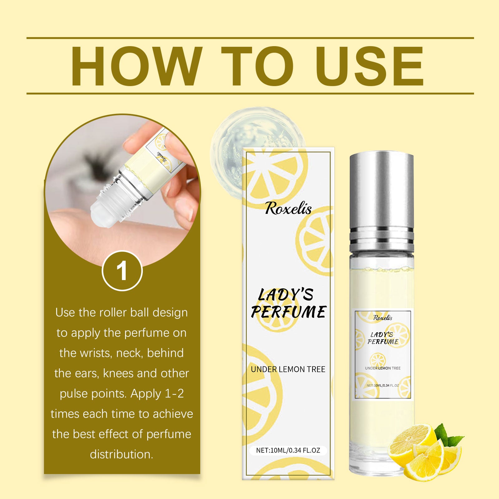 Roxelis Lemon Fresh Yellow Perfume, Fresh Light Charming Charm Perfume Pheromone Fragrance Small Fruit Scent Perfume