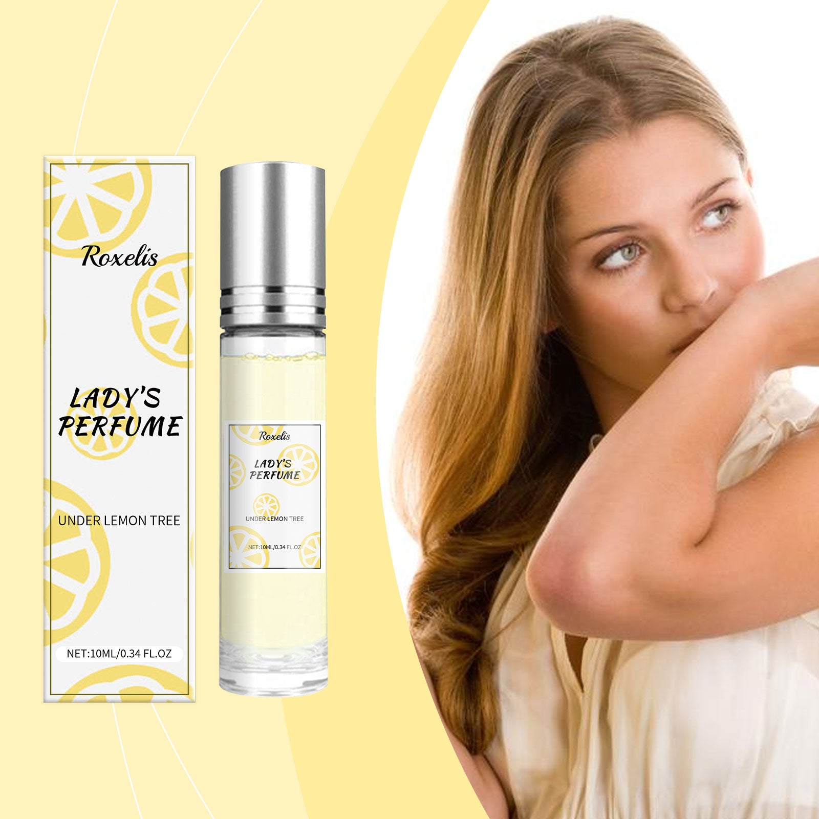 Roxelis Lemon Fresh Yellow Perfume, Fresh Light Charming Charm Perfume Pheromone Fragrance Small Fruit Scent Perfume