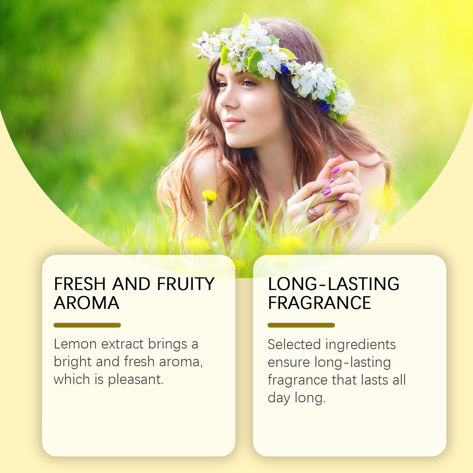 Roxelis Lemon Fresh Yellow Perfume, Fresh Light Charming Charm Perfume Pheromone Fragrance Small Fruit Scent Perfume
