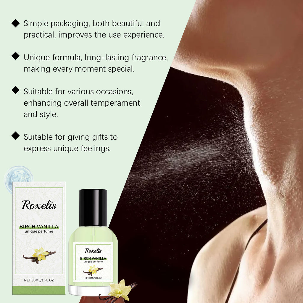 Roxelis Birch Vanilla Unique Fragrance Date Charm Perfume Birch Vanilla Light Fragrance Elegant Charming Portable Perfume