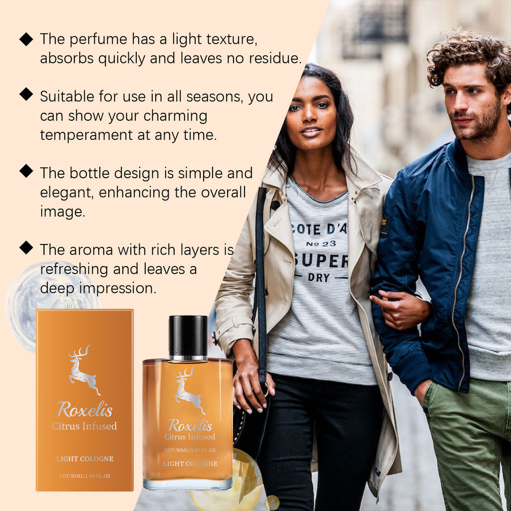 Roxelis Orange Cologne Charm Perfume Natural Fresh Light Elegant Release Temperament Stay Fragrance Portable Date Perfume