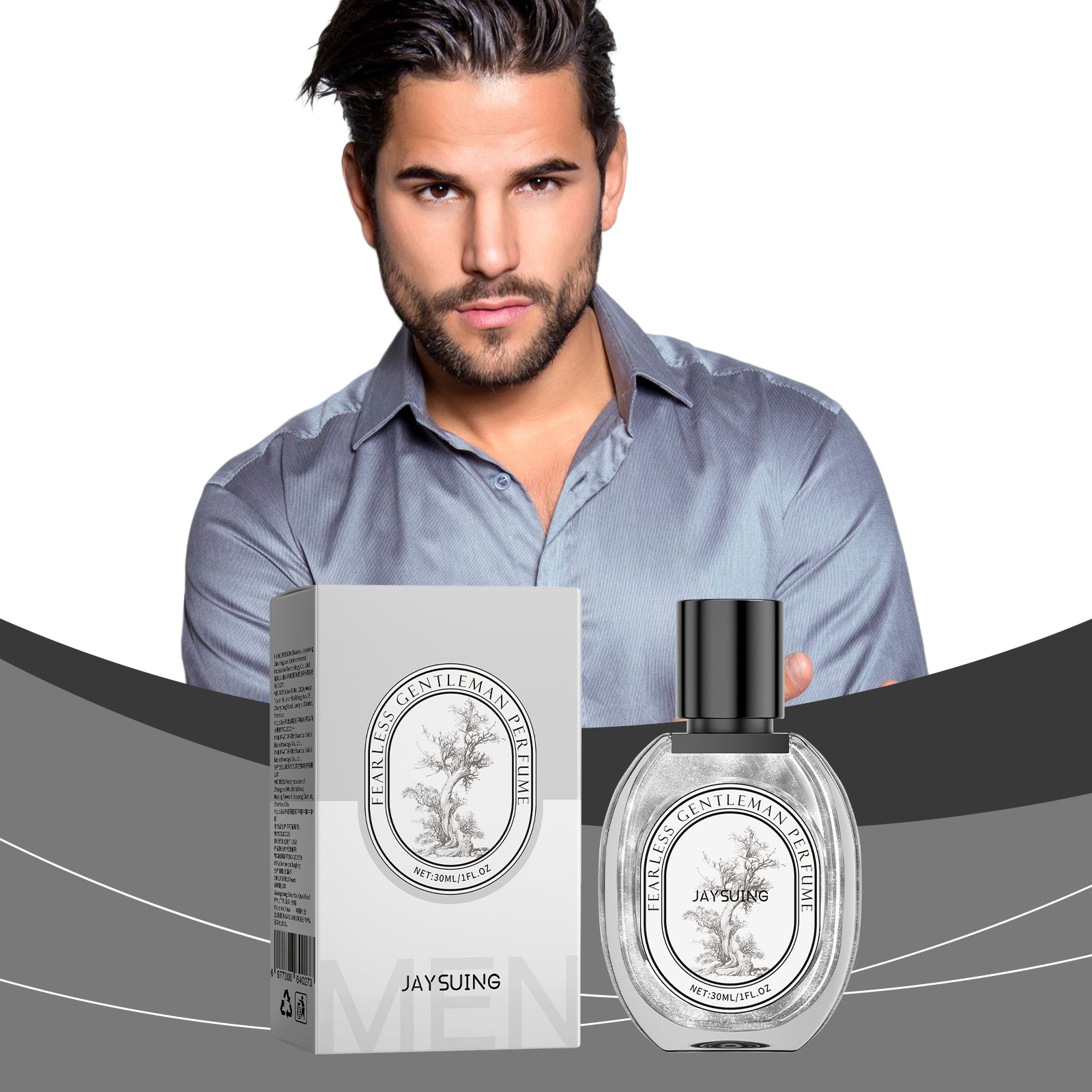 Jaysuing Fearless Gentleman Perfume, Classic High-Grade Light Fragrance Wood Men Dating Lasting Fragrance Small Fresh