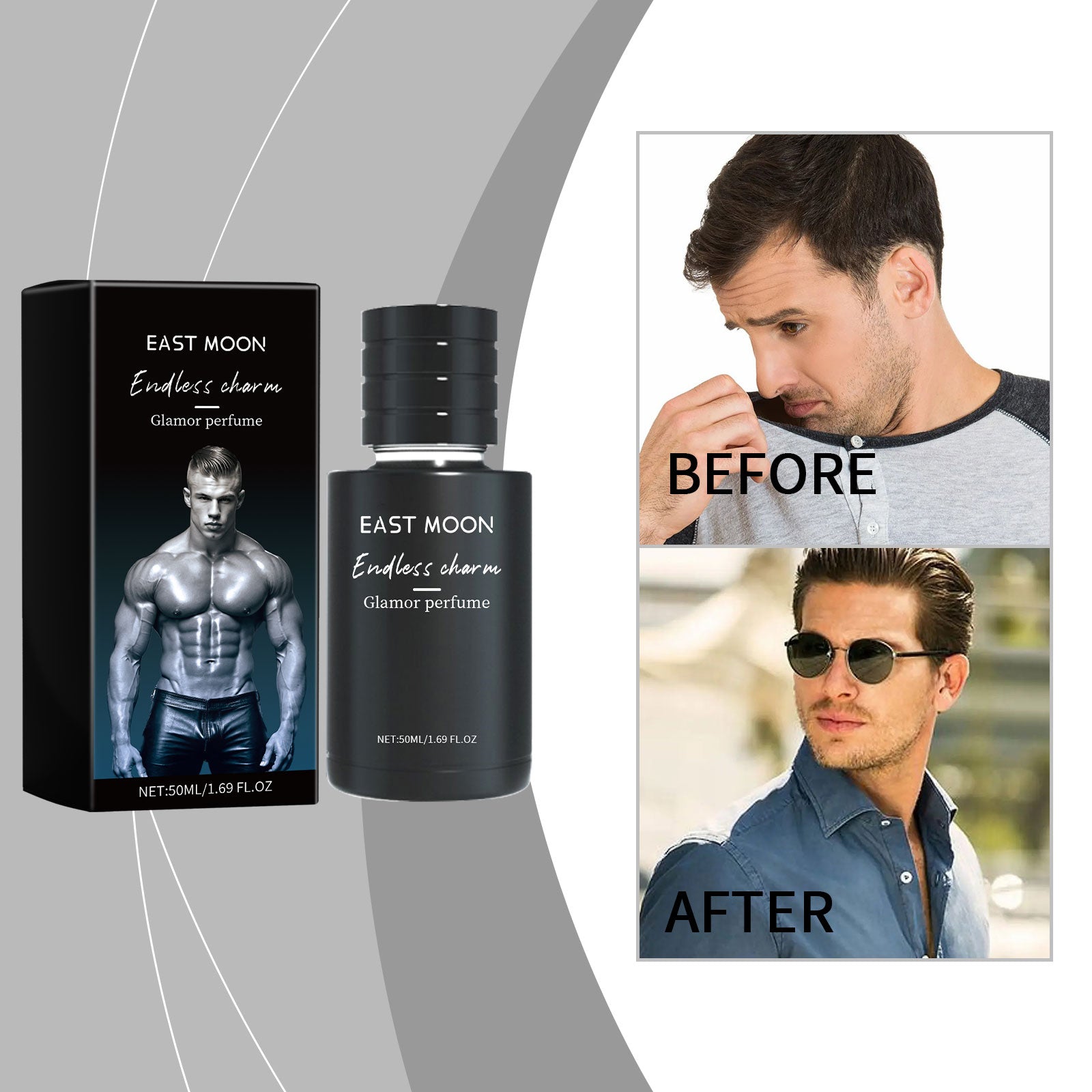 East Moon Attractive Men Light Scent, Exude Charming Date Fragrance Fragrance Portable Sandalwood Perfume
