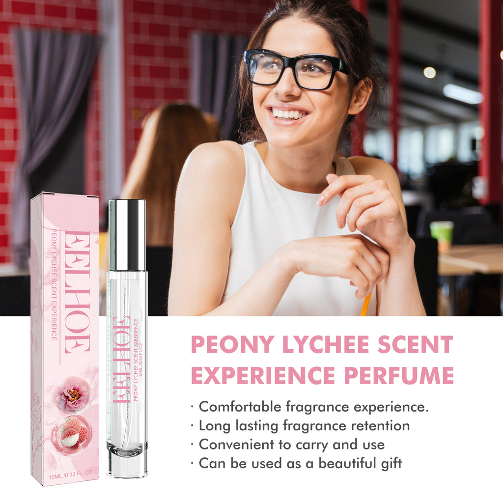 EELHOE Peony Lychee Scent Experience Perfume, Natural Fresh Lasting Fragrance Atmosphere Portable Niche Perfume