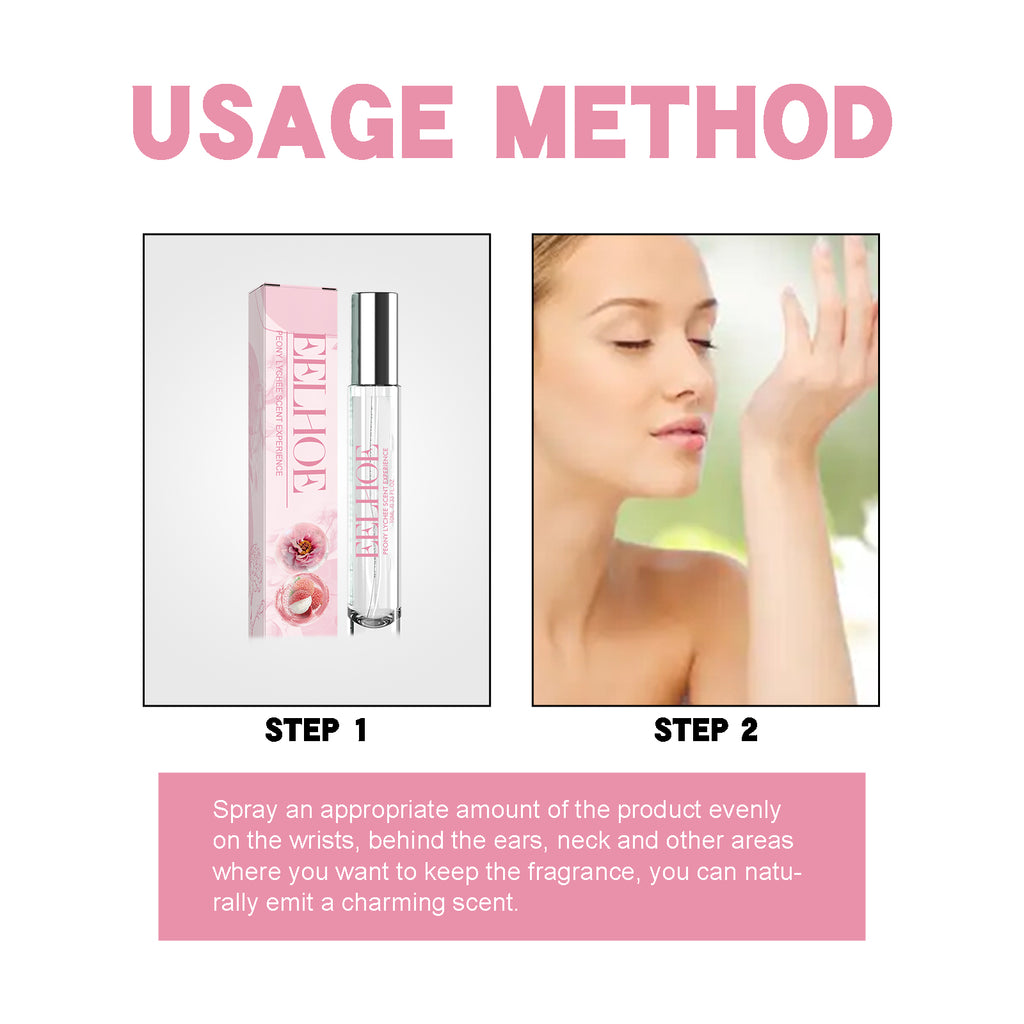 EELHOE Peony Lychee Scent Experience Perfume, Natural Fresh Lasting Fragrance Atmosphere Portable Niche Perfume