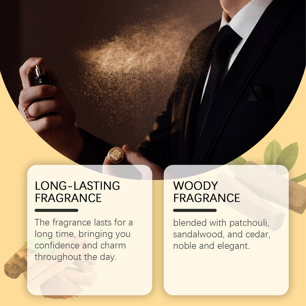 East Moon Men's Perfume, Long Lasting Light Fragrance Wood Fragrance Fresh Natural Release Men's Charm Perfume