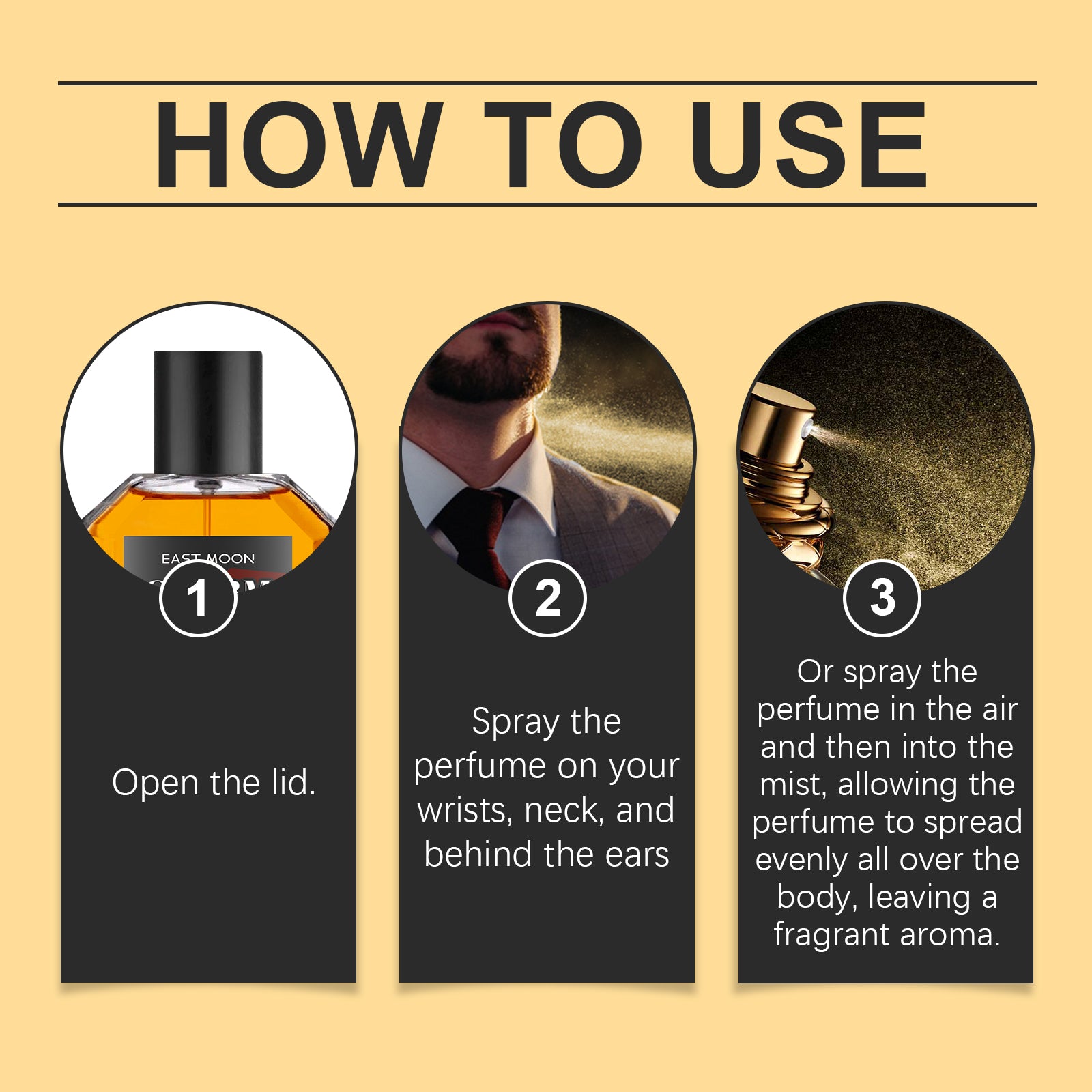 East Moon Men's Perfume, Long Lasting Light Fragrance Wood Fragrance Fresh Natural Release Men's Charm Perfume