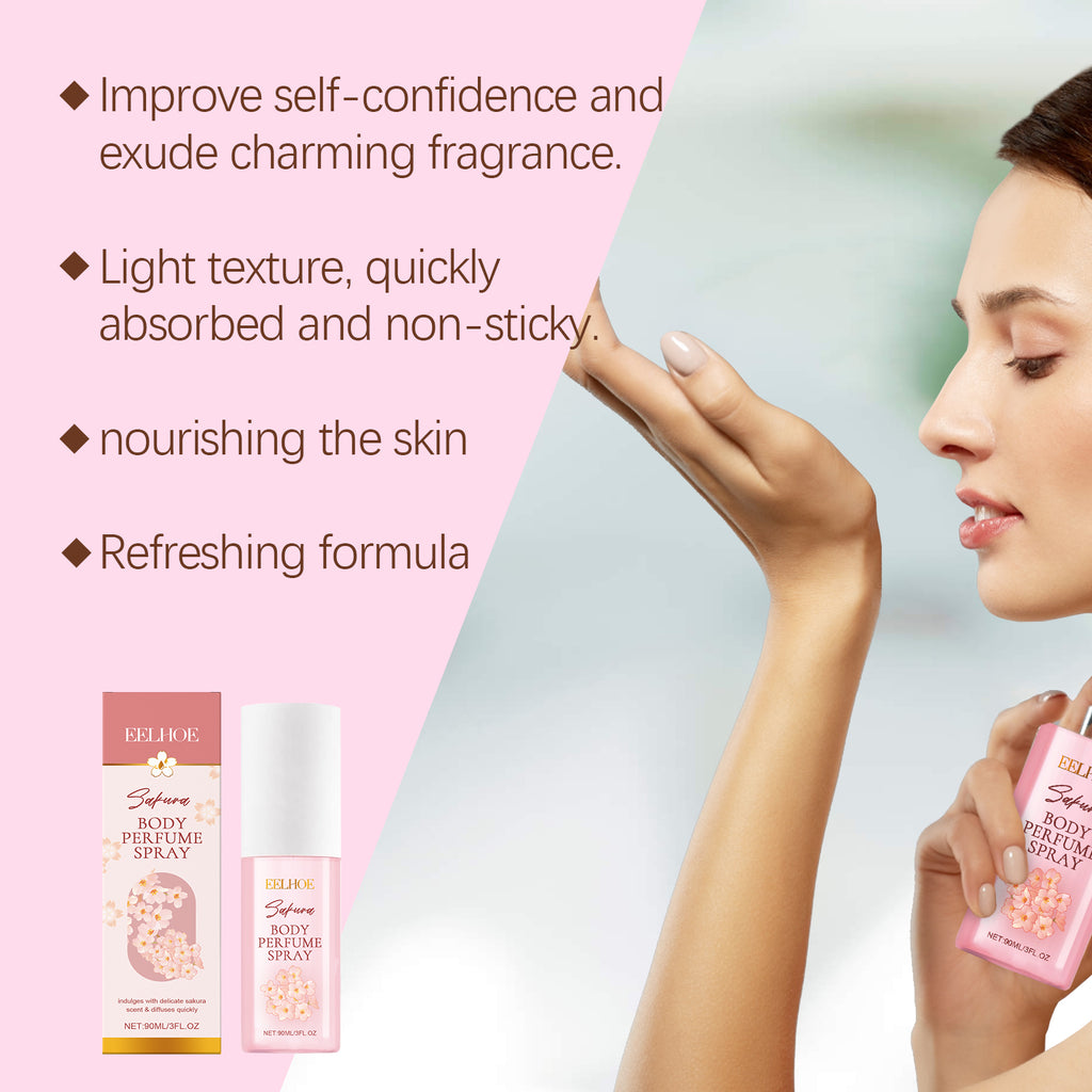 EELHOE Cherry Blossom Body Perfume Spray Keeps Fragrance Fresh And Gentle Moisturizing Skin Moisturizing Spray