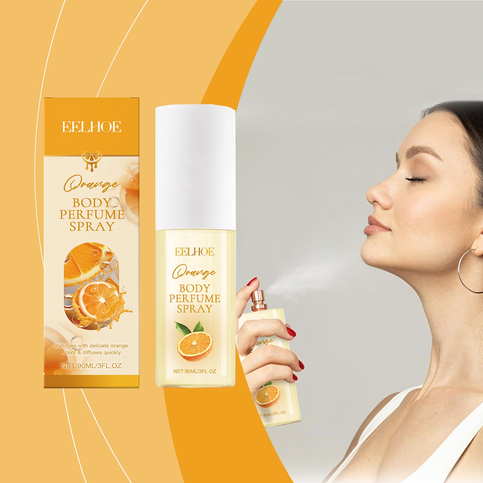 EELHOE Orange Body Perfume Spray Light Fresh fragrance Keep fragrance portable fruit fragrance spray