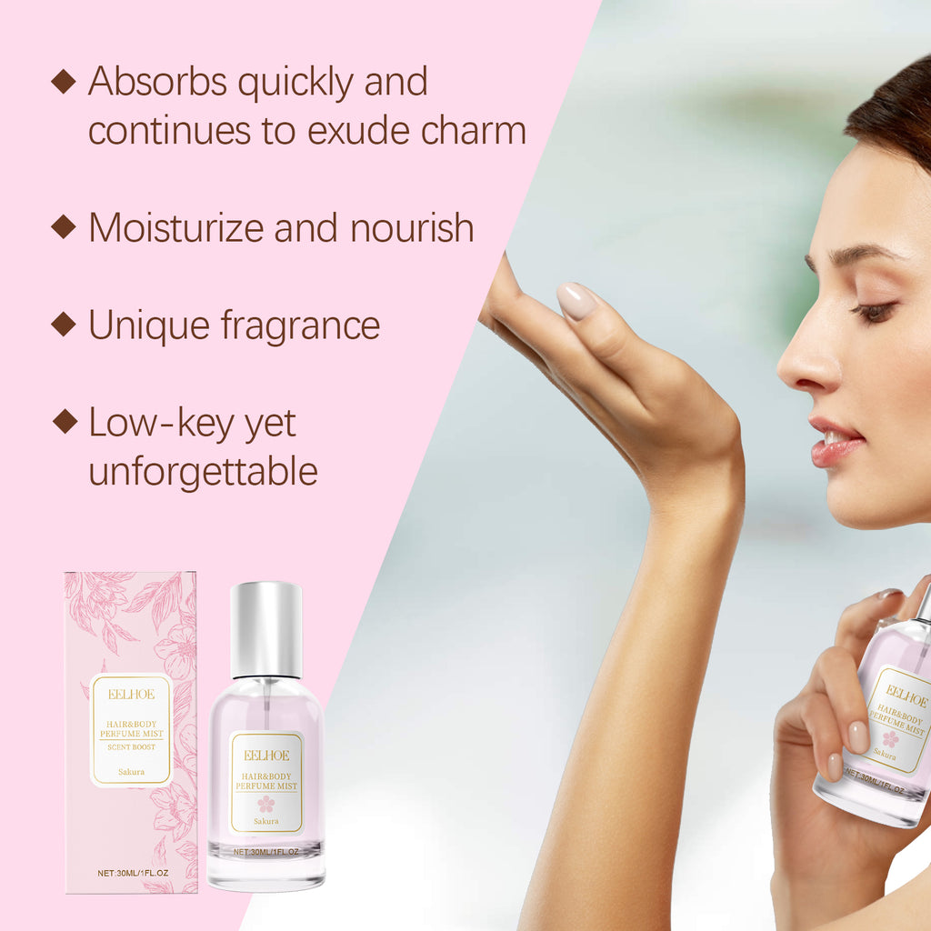 EELHOE Cherry Blossom Body Hair Eau De Parfum Spray Elegant Fresh Dating Atmosphere Natural Niche Eau De Parfum Spray