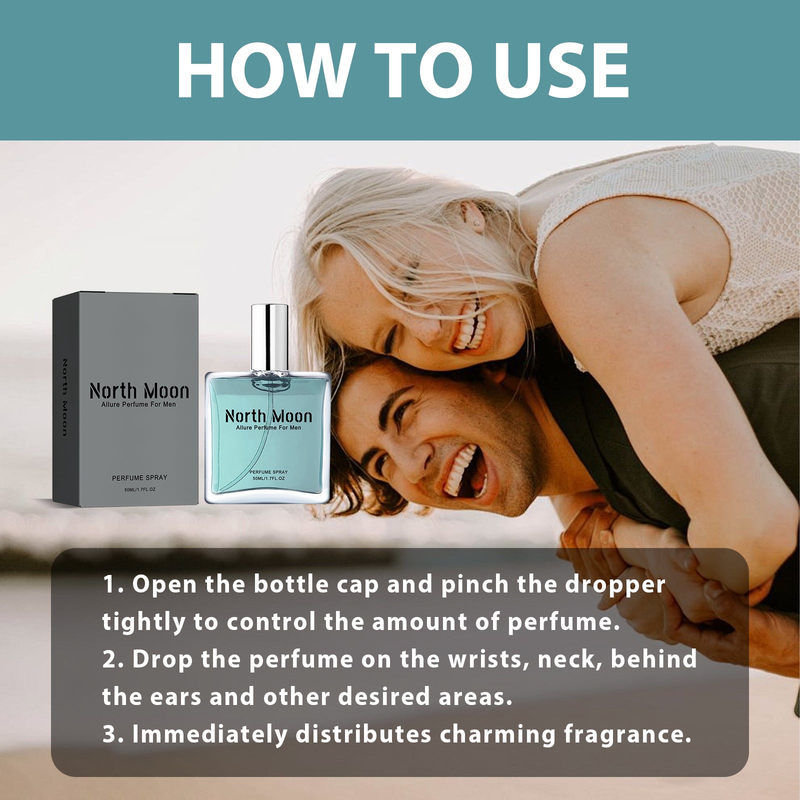North Moon Men's Charm Perfume Men Release Charm Natural Fresh Lasting Light Fragrance Niche Perfume