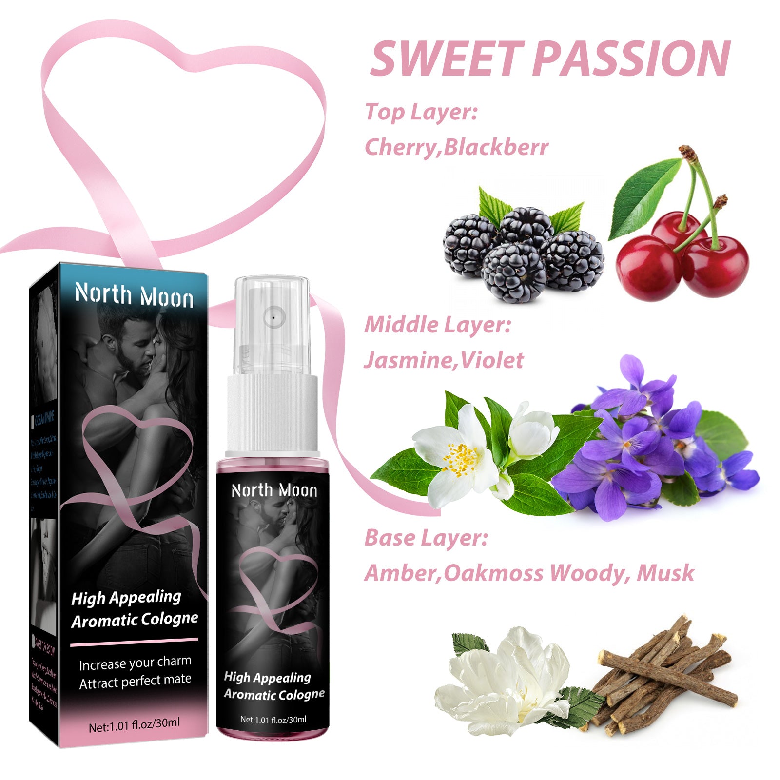 North Moon Perfume, Fragrance Lasting Light Fragrance Fresh Niche Perfume Men And Women Mood Atmosphere Dating Perfume