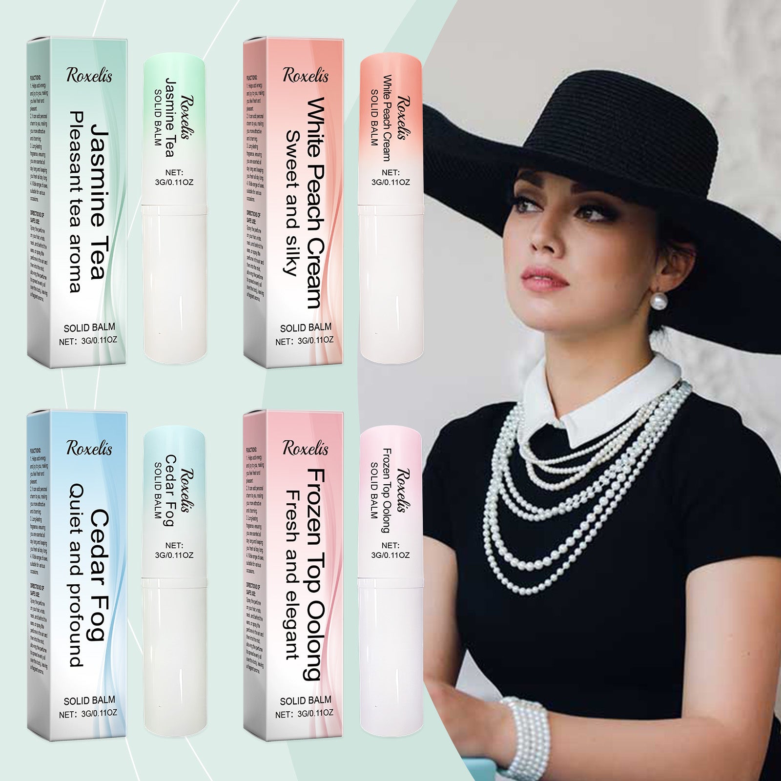 Roxelis Clear Fragrance Type Solid Balm Fresh Charm Light Elegant Charm Keep Fragrance Fresh Non-Sticky Solid Balm