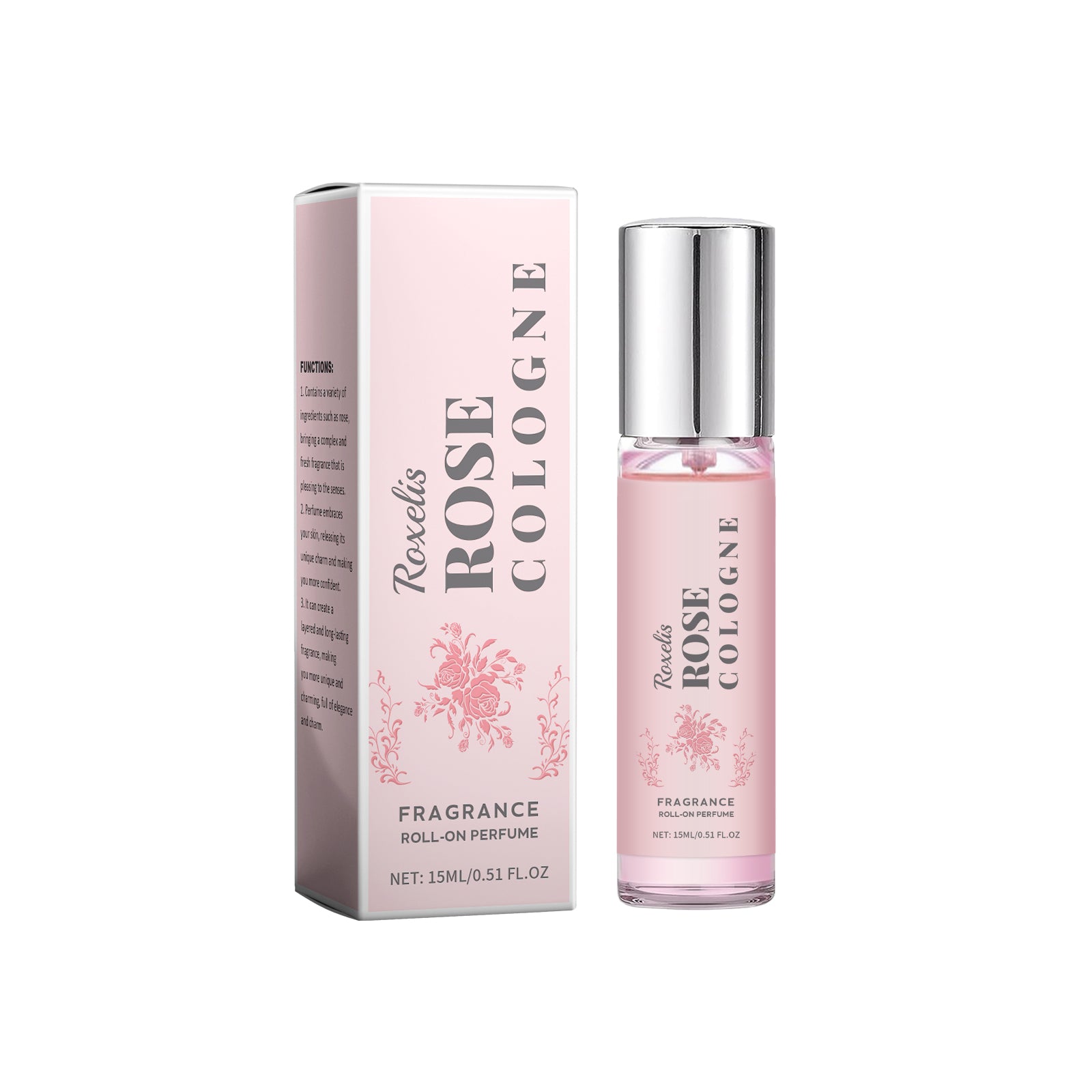 Roxelis Rose Elegant Roll-On Perfume Women's Wrist Long-Lasting Light Fragrance Fresh Floral Roses Keep Perfume Perfume