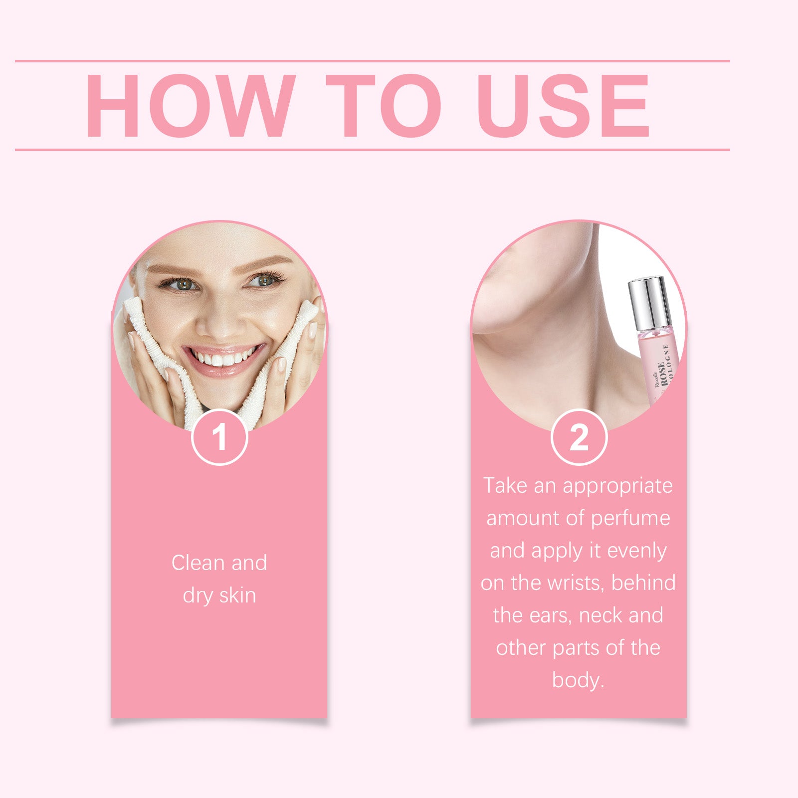 Roxelis Rose Elegant Roll-On Perfume Women's Wrist Long-Lasting Light Fragrance Fresh Floral Roses Keep Perfume Perfume