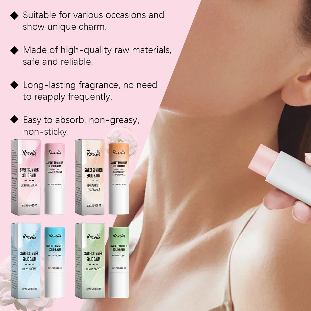 Roxelis Sweet Summer Solid Balm (Jasmine Scent), Fresh And Elegant Portable Care Solid Balm With Fragrance And Charm