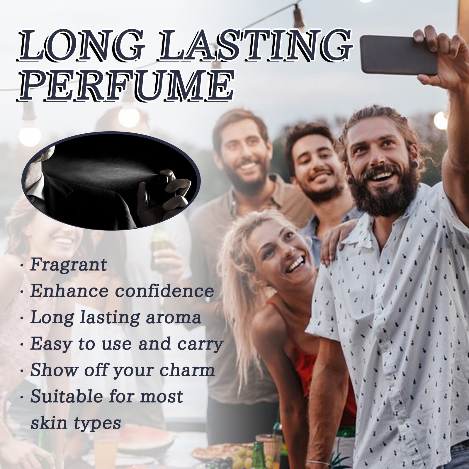 Roxelis Men's Charm Perfume Fragrance Natural Fresh Charm Release Lasting Fragrance Couple Dating Atmosphere Perfume