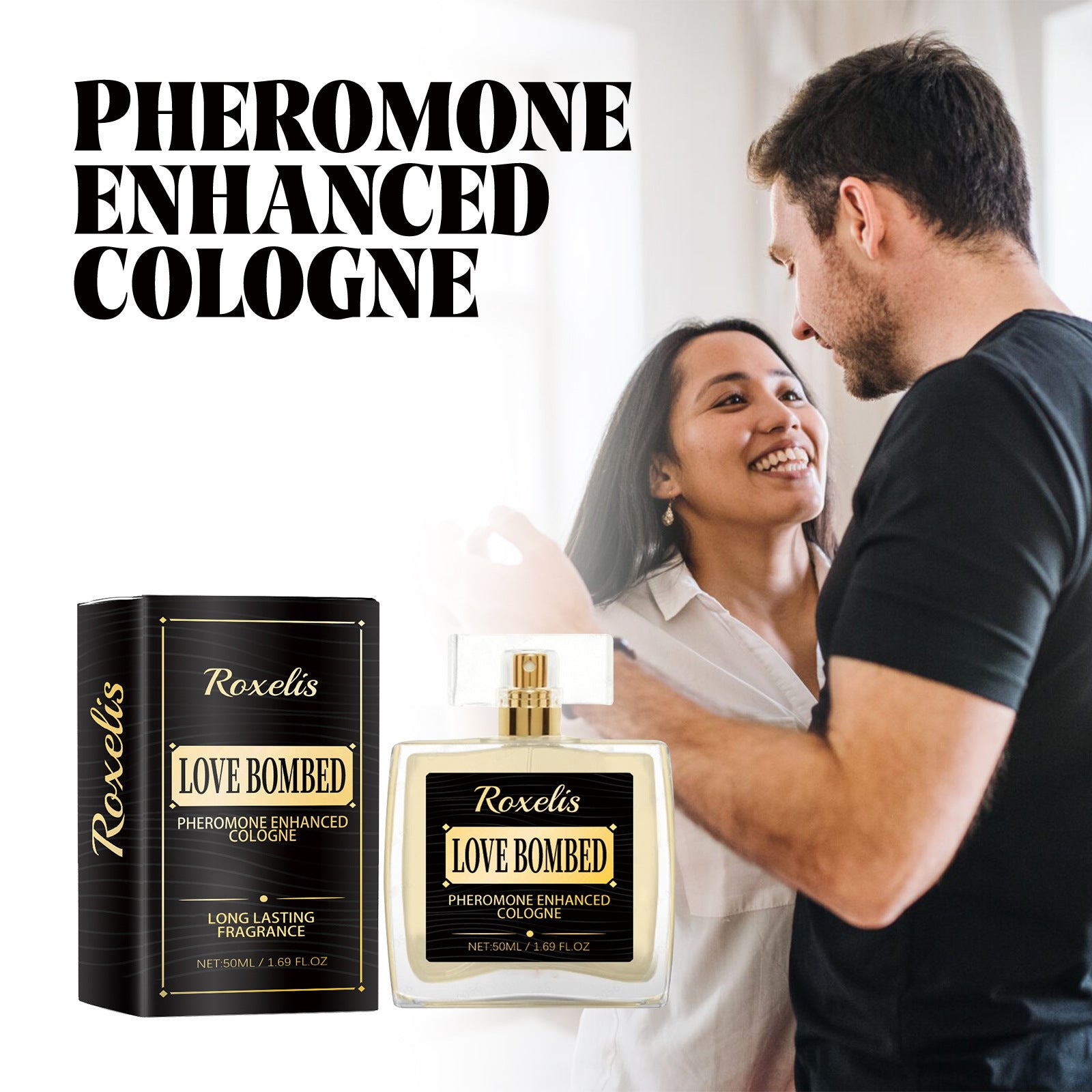 Roxelis Pheromone Enhanced Cologne, Portable Mild Not Pungent Fresh Light Fragrance Couples Dating Charm Atmosphere Lasting Fragrance