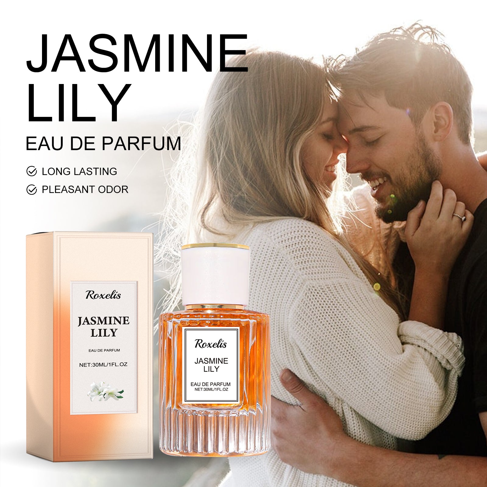 Roxelis Lily Women Pheromone Perfume, Wrist Behind Ear Neck Natural Long-Lasting Light Fragrance Delicate Elegance Exudes Feminine Charm