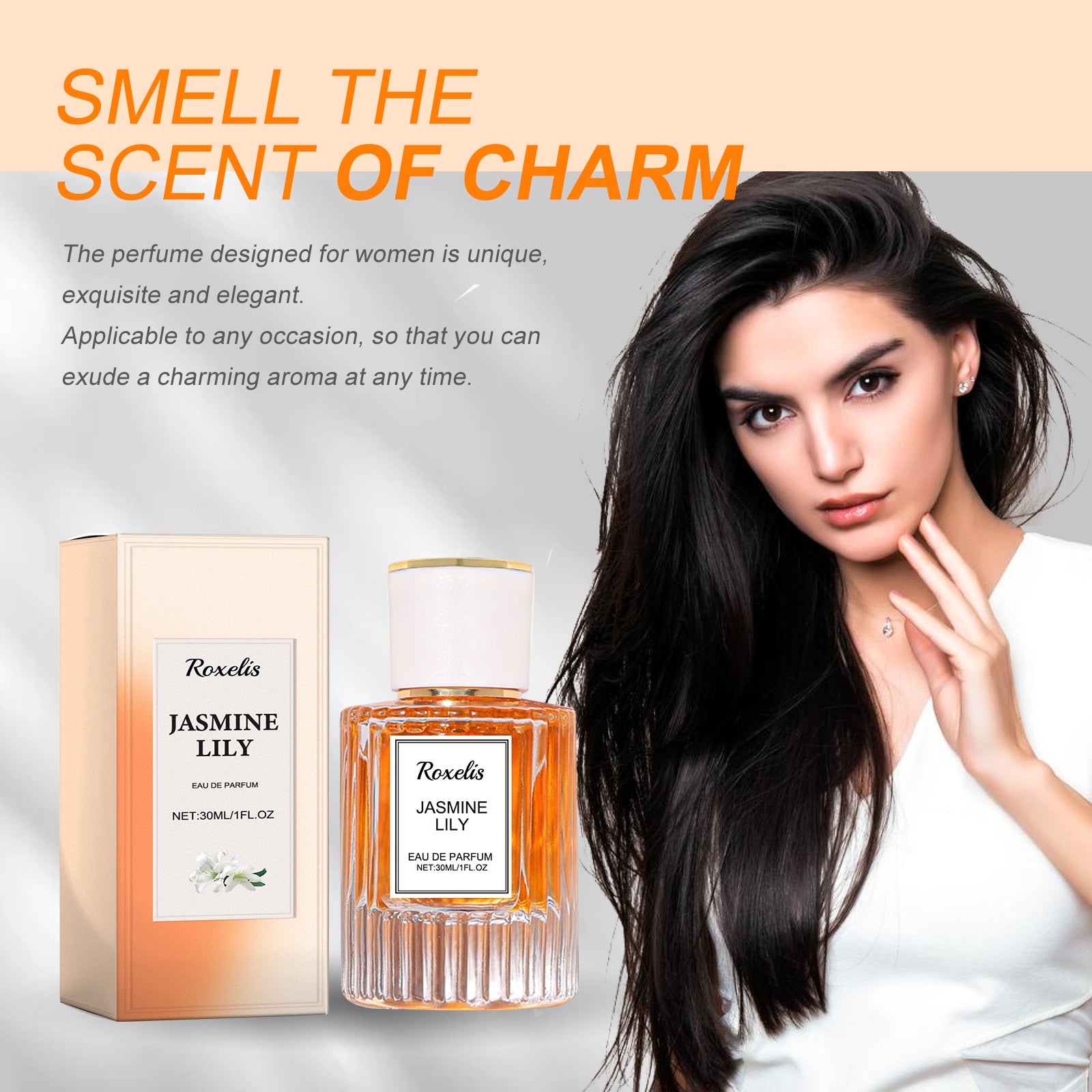 Roxelis Lily Women Pheromone Perfume, Wrist Behind Ear Neck Natural Long-Lasting Light Fragrance Delicate Elegance Exudes Feminine Charm