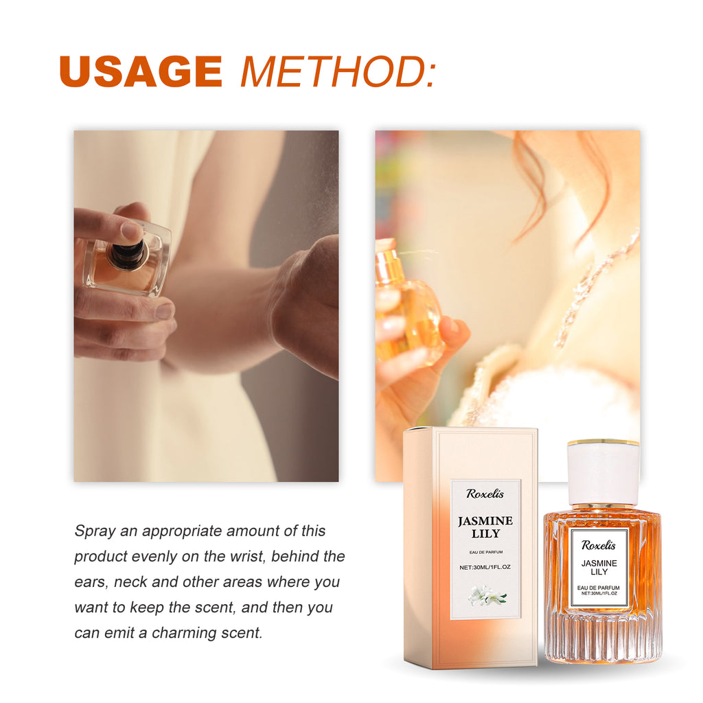 Roxelis Lily Women Pheromone Perfume, Wrist Behind Ear Neck Natural Long-Lasting Light Fragrance Delicate Elegance Exudes Feminine Charm